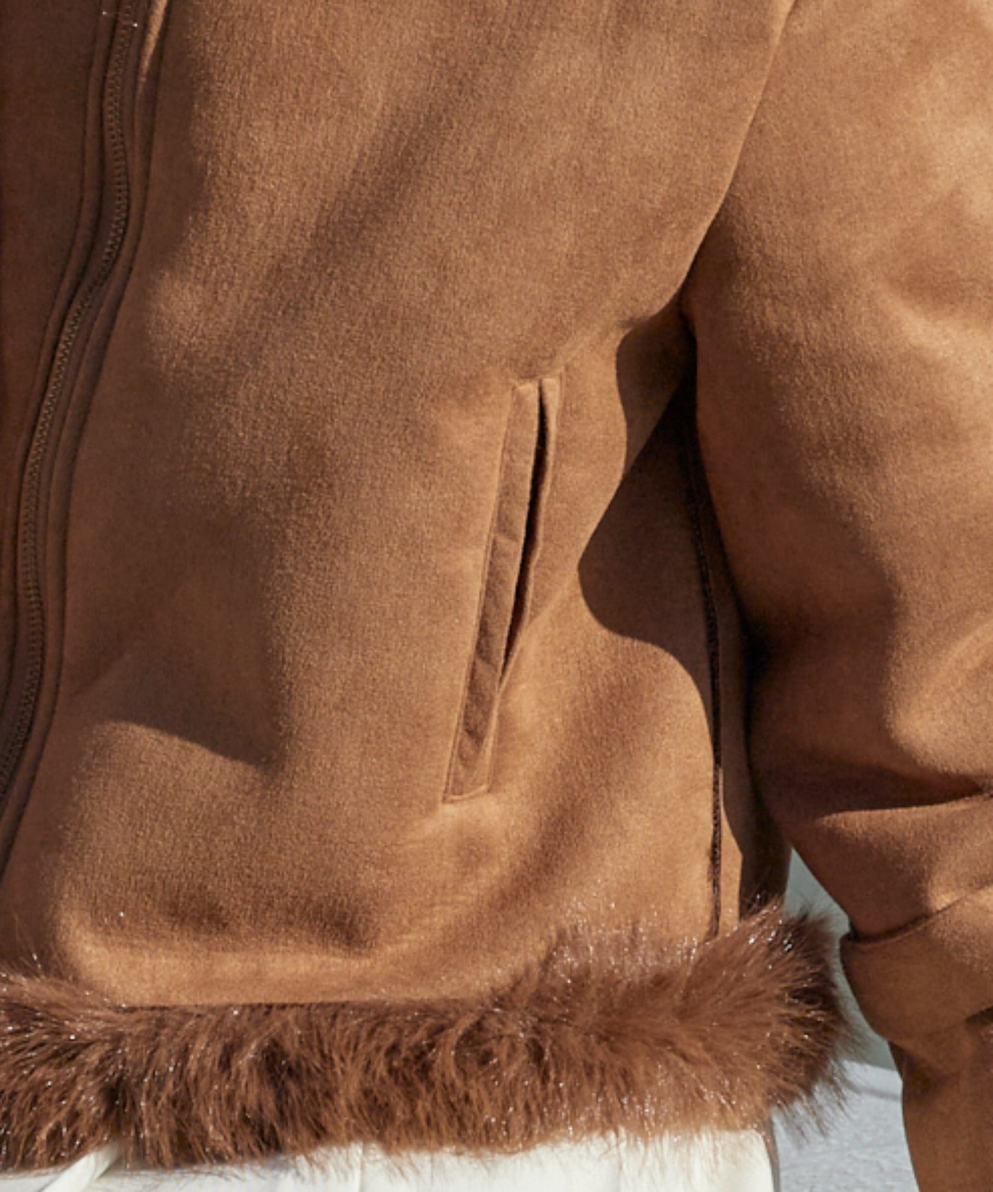 Chick / Chin Strap Faux Fur Jacket