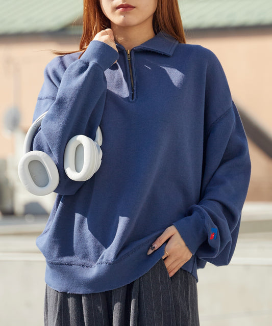 Russell Athletic / VTG Tri-Blend Sweat Half Zip