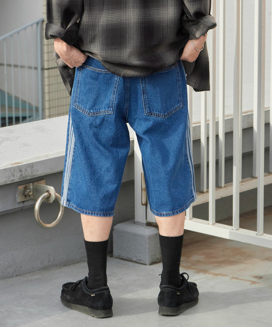 adidas/アディダス サイドラインデニムハーフパンツ