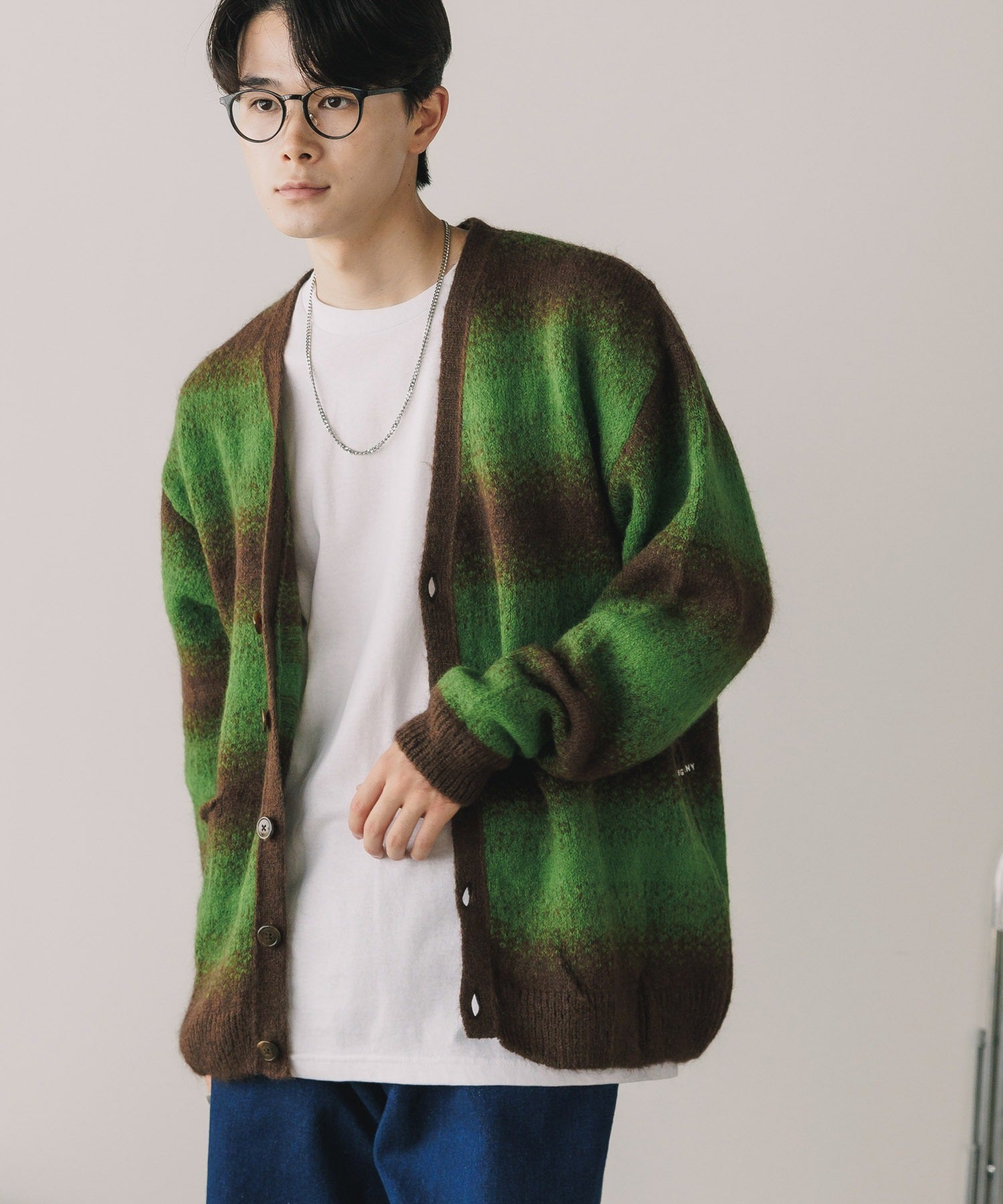 POP triped knitted cardigan
