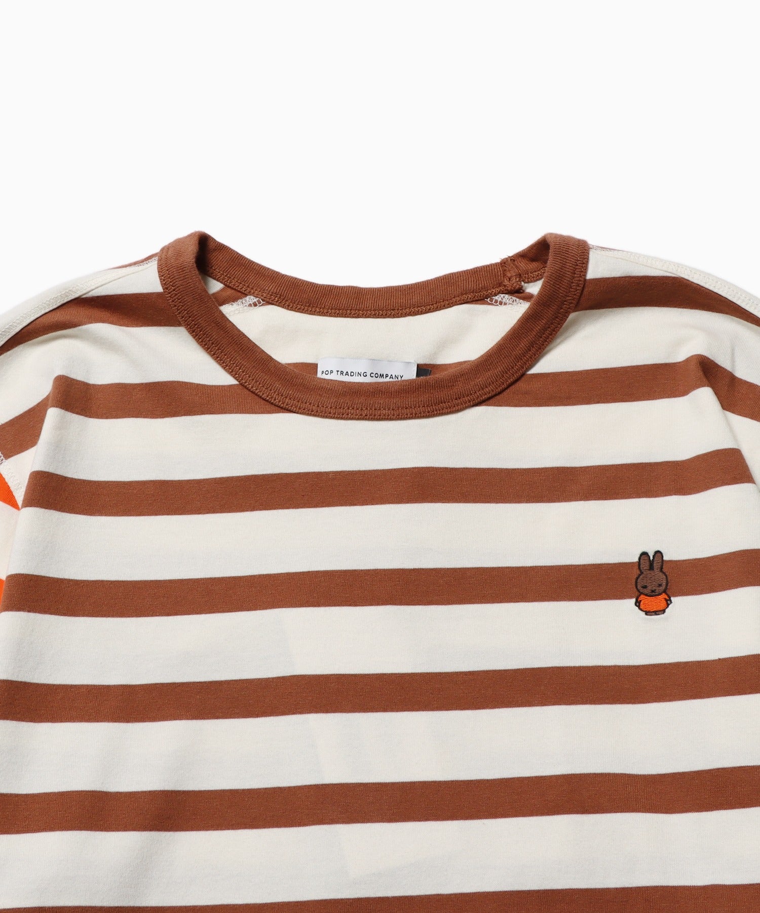 POP×miffy embroidered striped longsleeve t-shirt