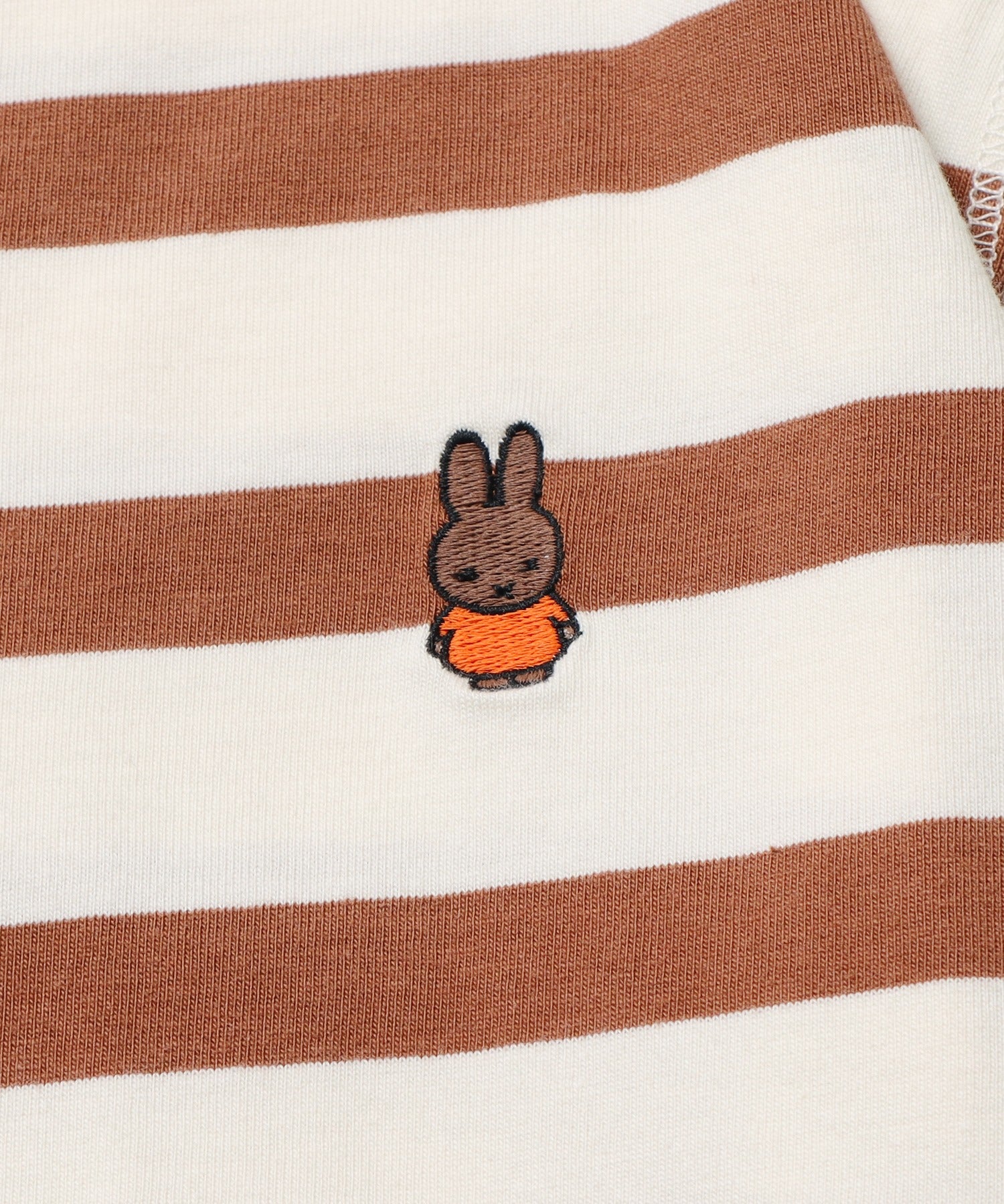 POP×miffy embroidered striped longsleeve t-shirt