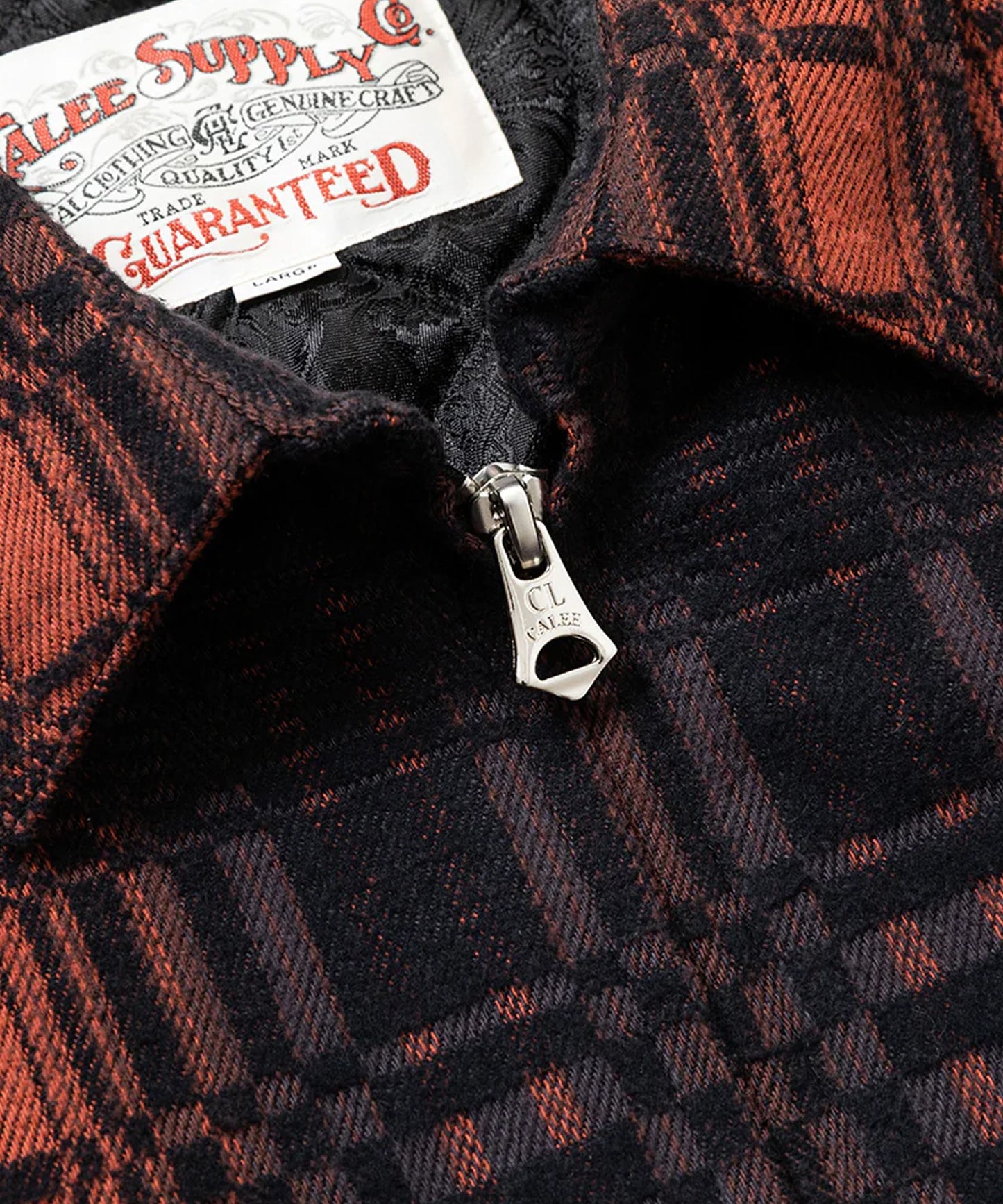 CALEE / O/S DOBBY CHECK HARRINGTON TYPE JACKET