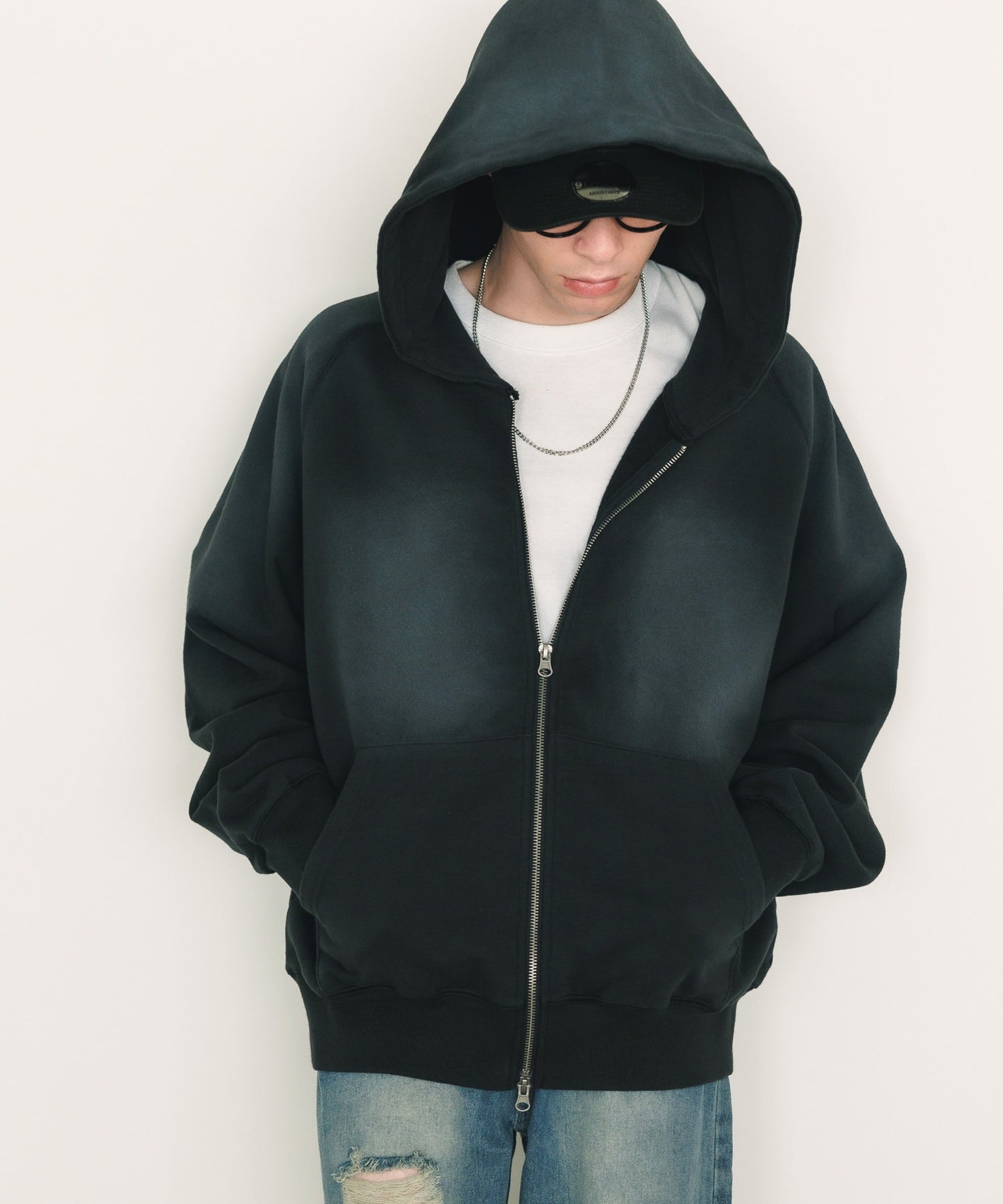 FREE MAX×Hyoma Wash Zip Hoodie
