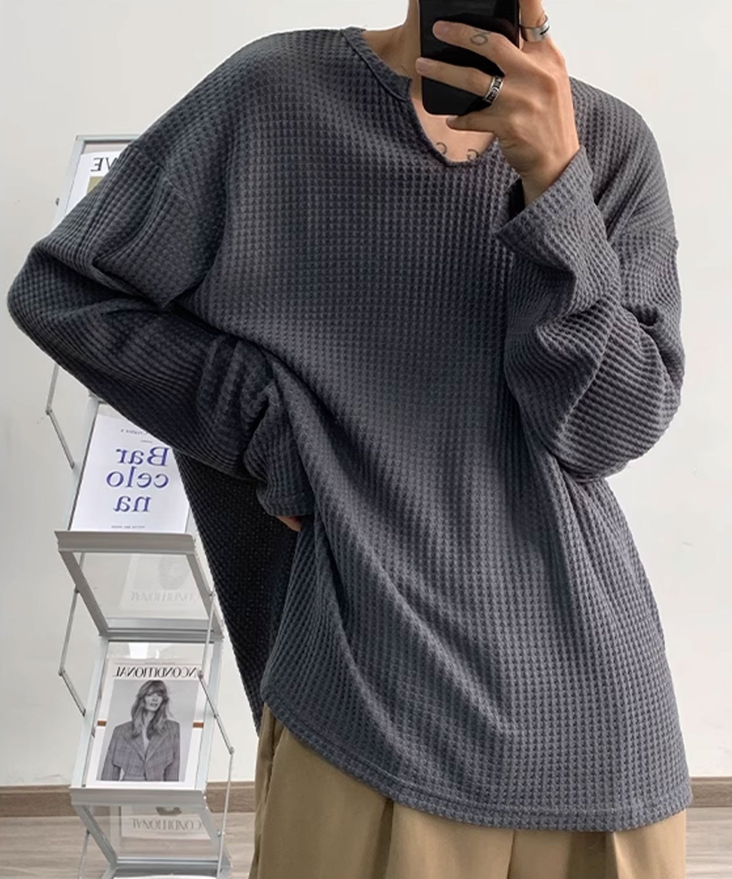 Theater code / skipper waffle cut sew スキッパー ワッフル カットソー