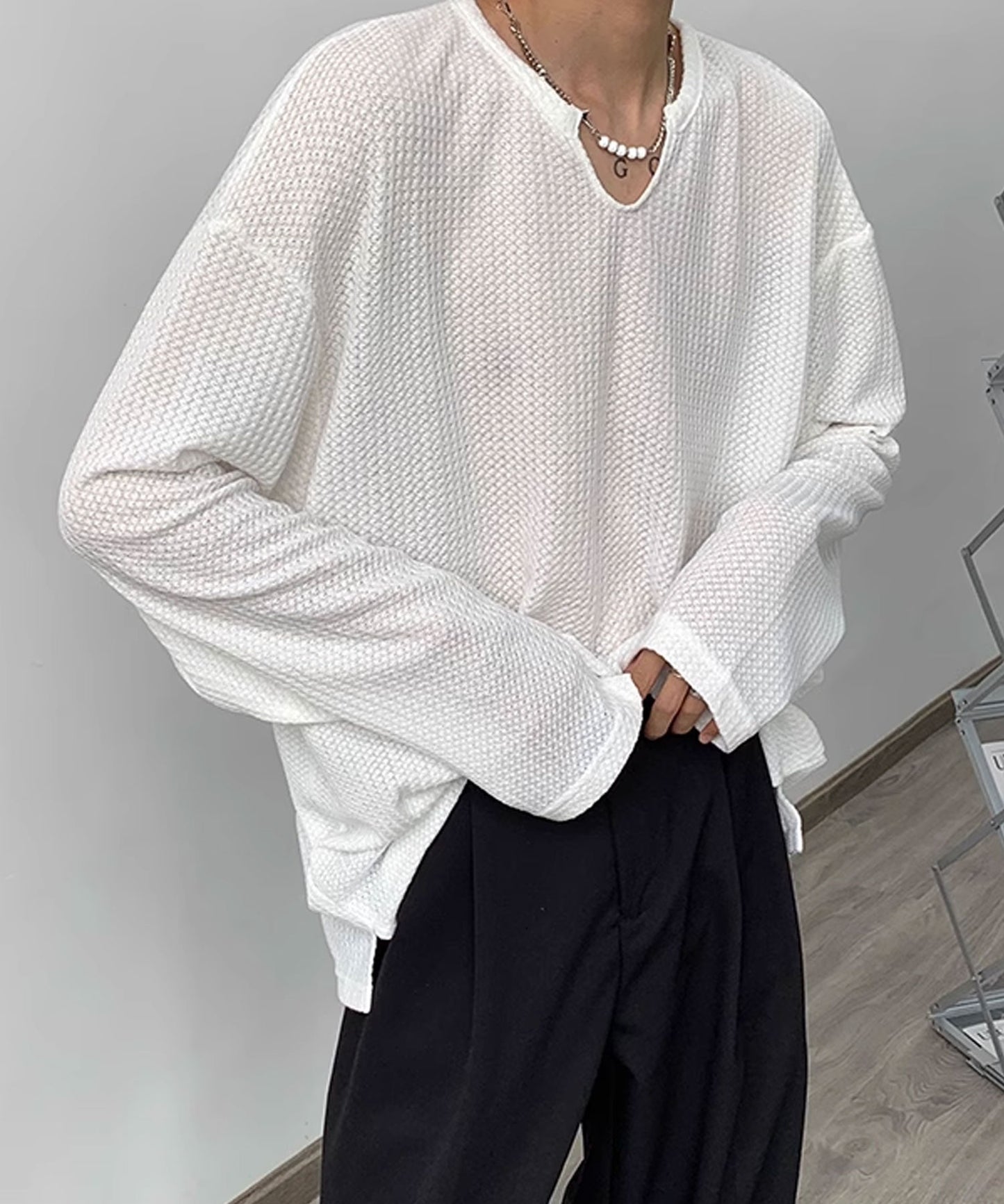 Theater code / skipper waffle cut sew スキッパー ワッフル カットソー