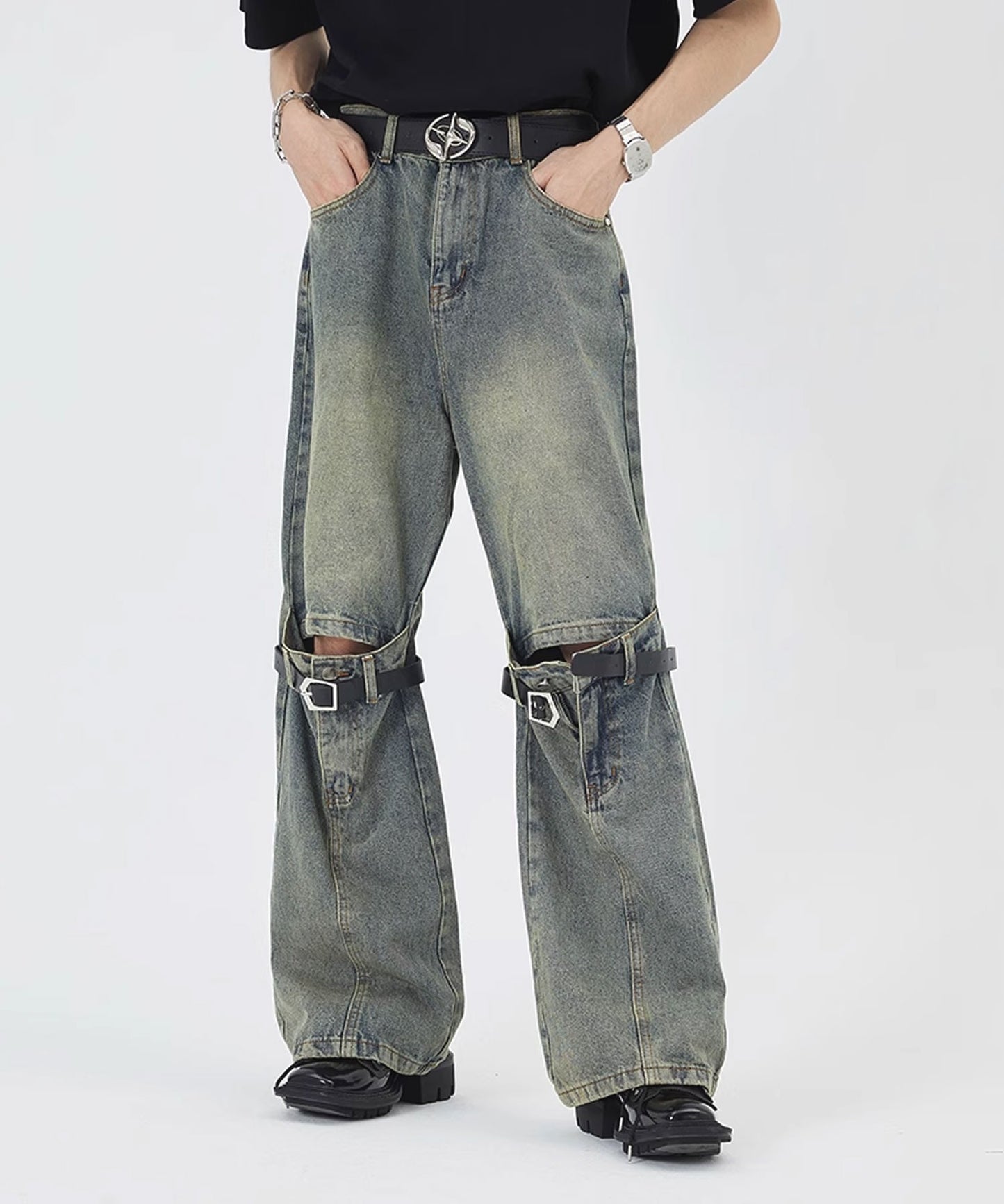 Theater code / buckle design denim pants バックルデザイン デニムパンツ