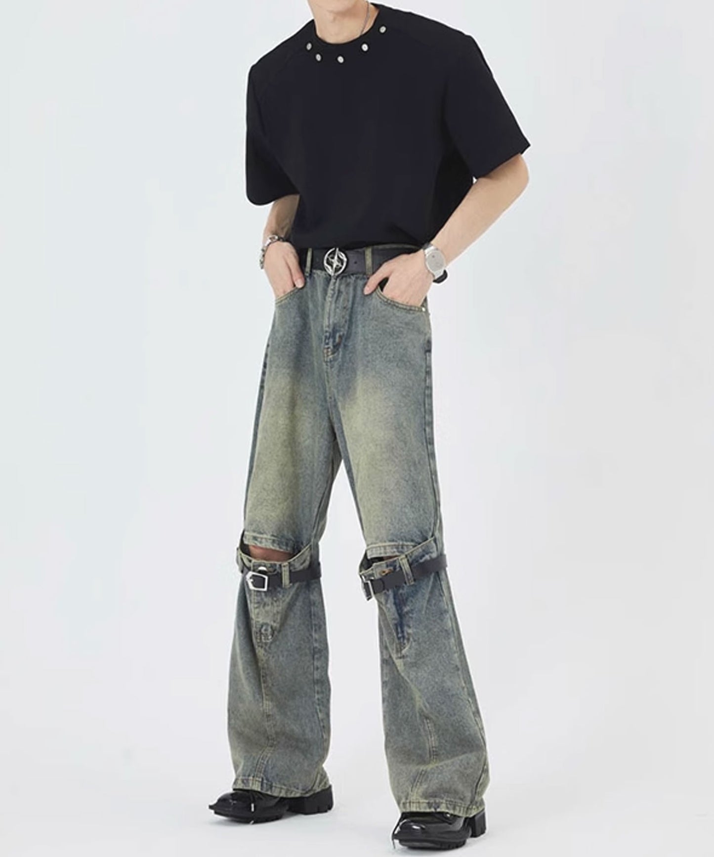 Theater code / buckle design denim pants バックルデザイン デニムパンツ