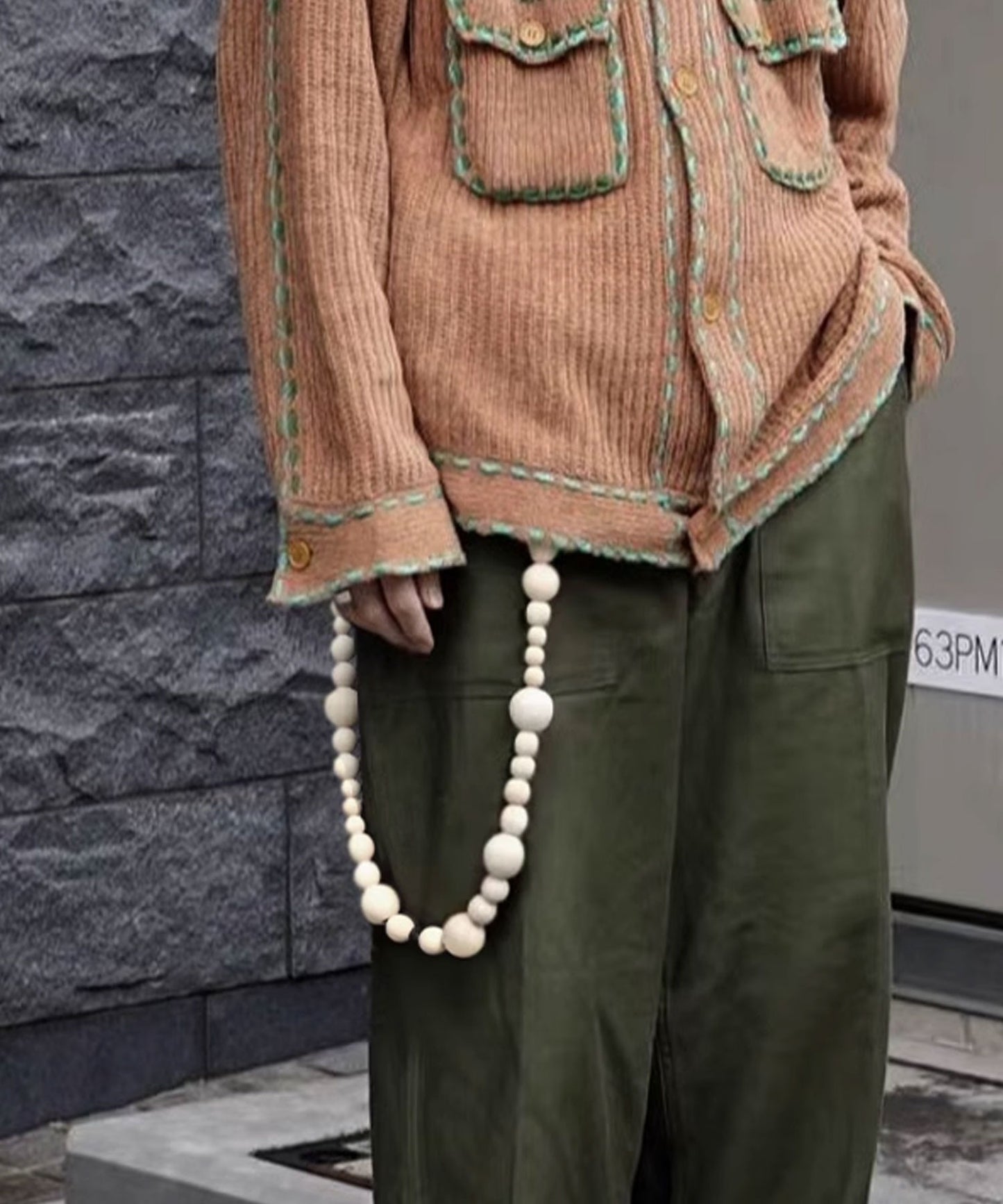 Theater code / wood beads wallet chain ウッドビーズ ウォレットチェーン