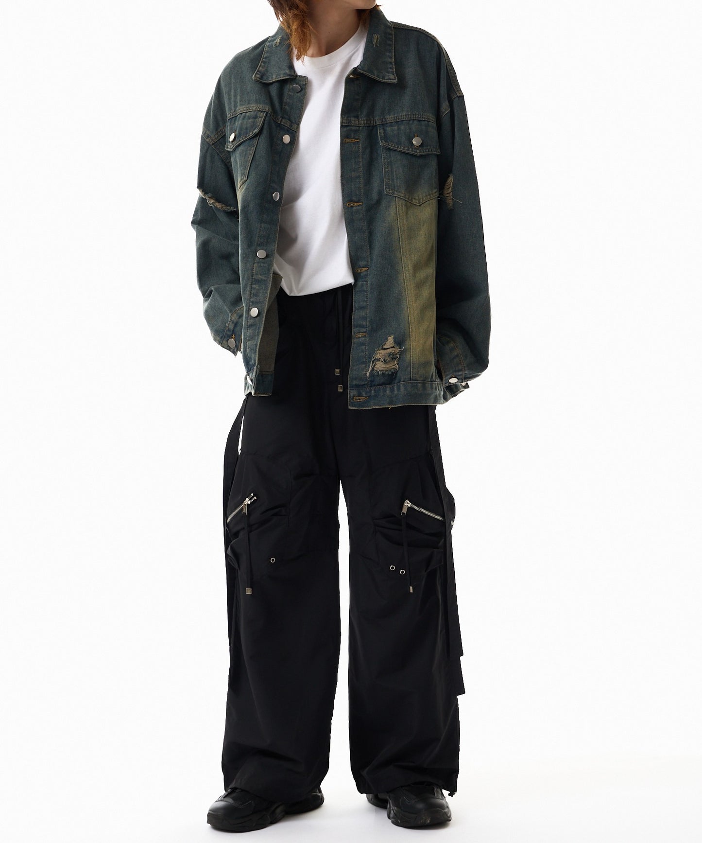 Theater code / vintage make damage denim jacket ヴィンテージライク ダメージデニムジャケット