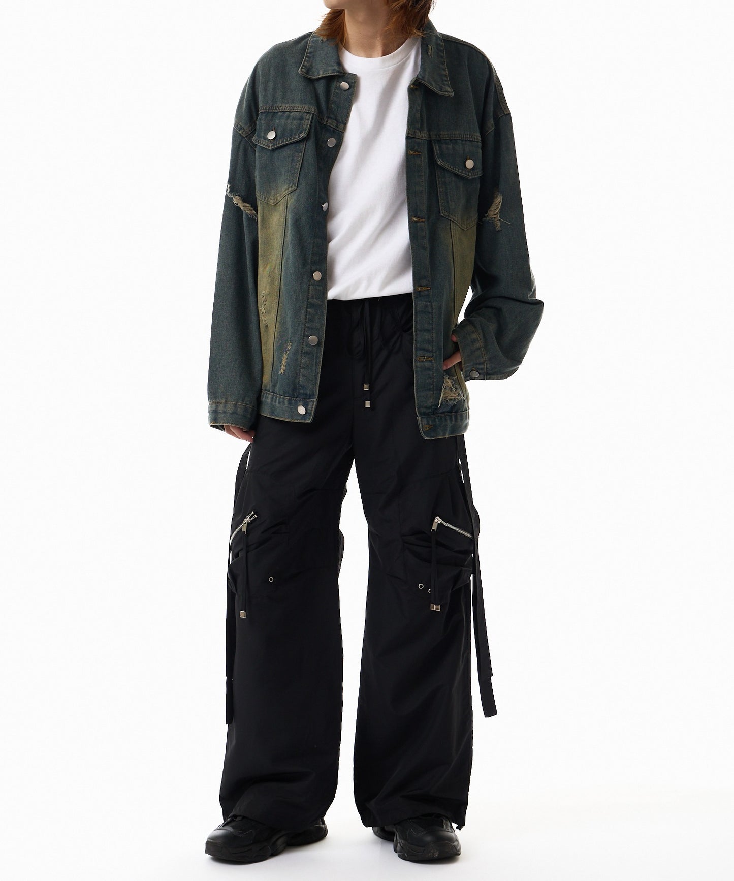 Theater code / vintage make damage denim jacket ヴィンテージライク ダメージデニムジャケット