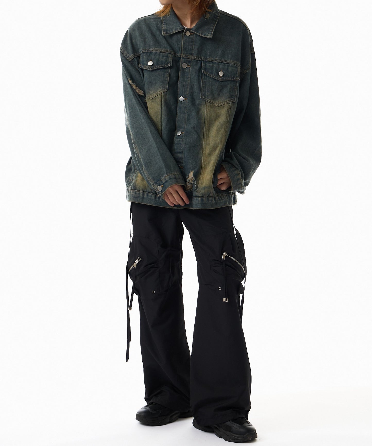 Theater code / vintage make damage denim jacket ヴィンテージライク ダメージデニムジャケット