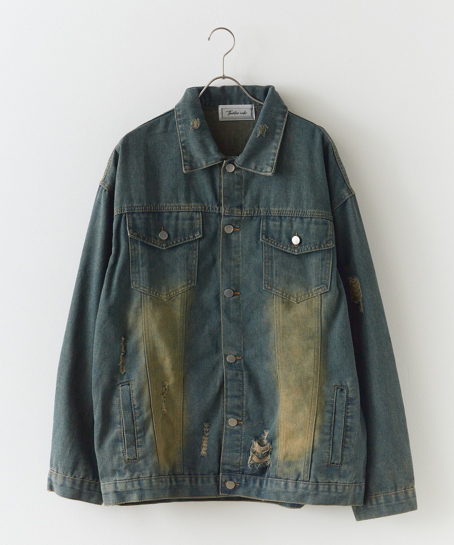 Theater code / vintage make damage denim jacket ヴィンテージライク ダメージデニムジャケット