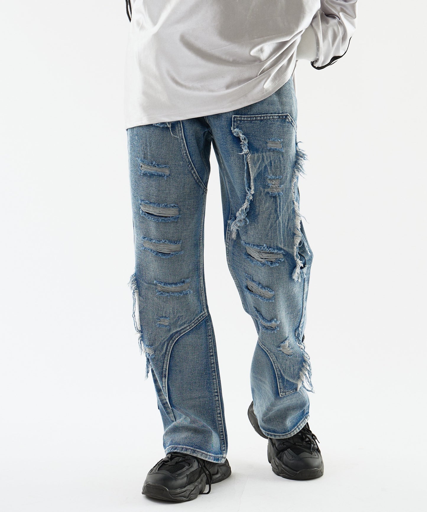 Theater code:damage denim pant ランダムダメージ デニム パンツ
