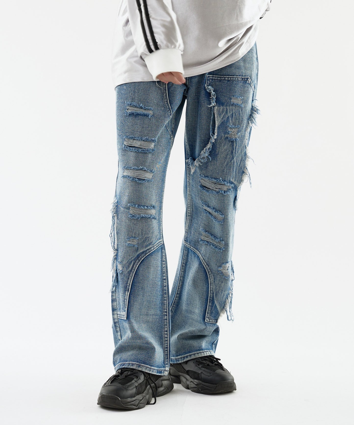 Theater code:damage denim pant ランダムダメージ デニム パンツ