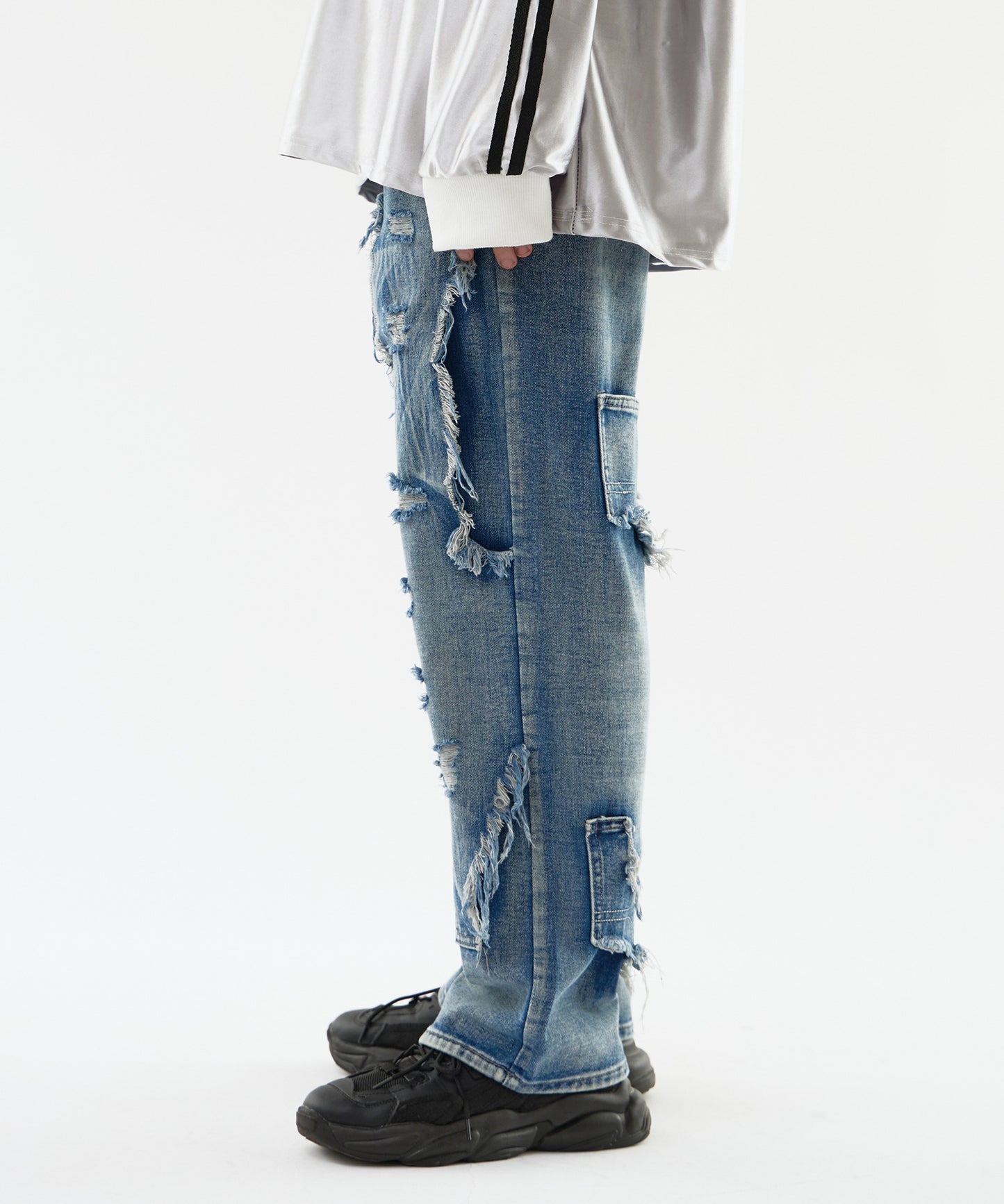Theater code:damage denim pant ランダムダメージ デニム パンツ