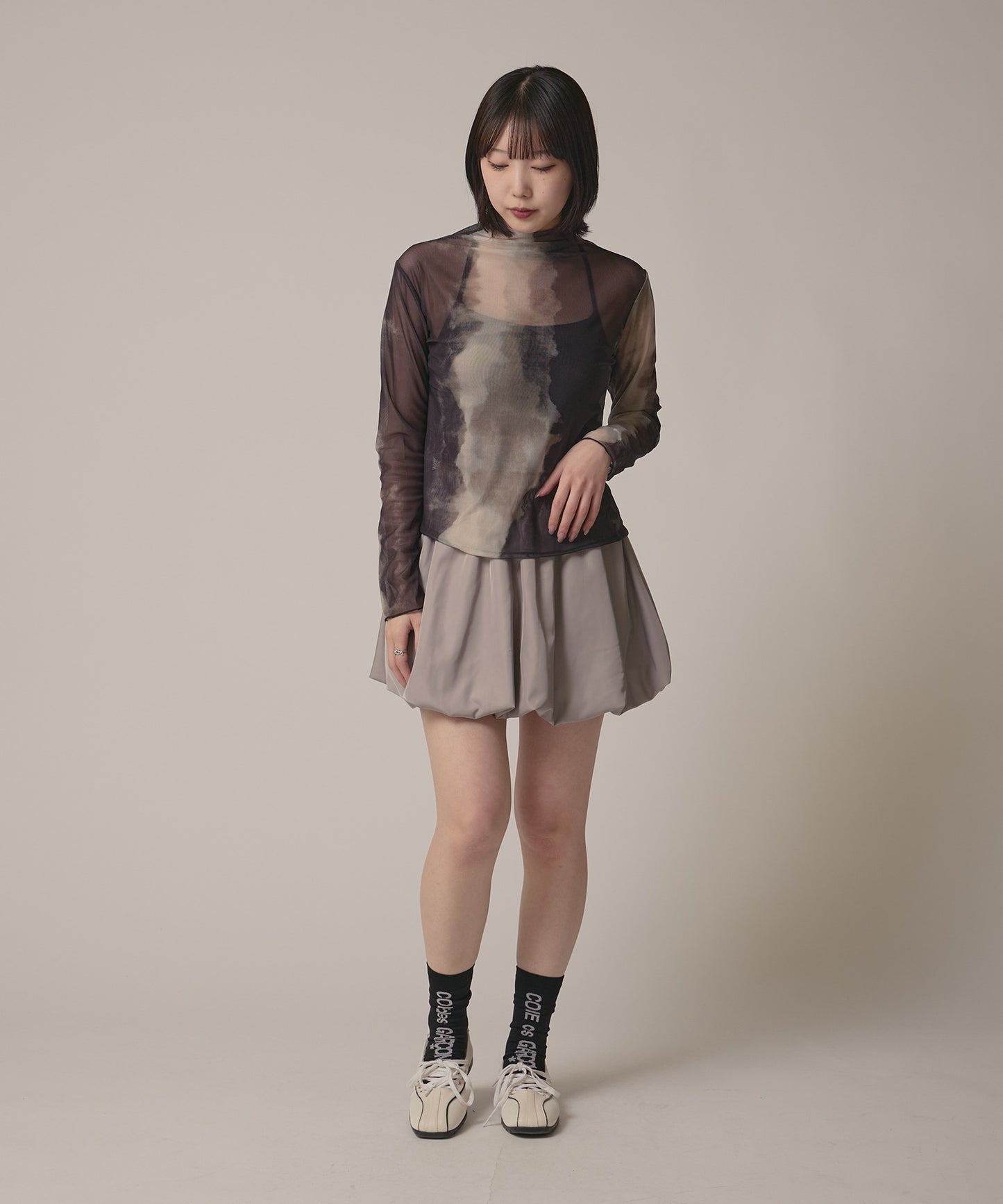 AO.2 / Marble Print Sheer Tops