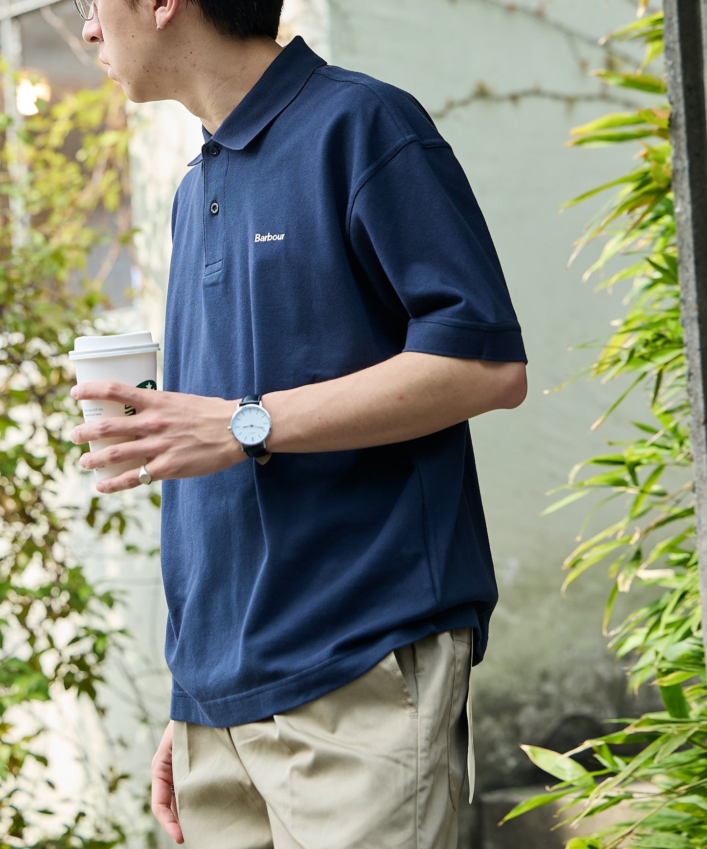 Barbour / barbour hexham os fit polo shirt