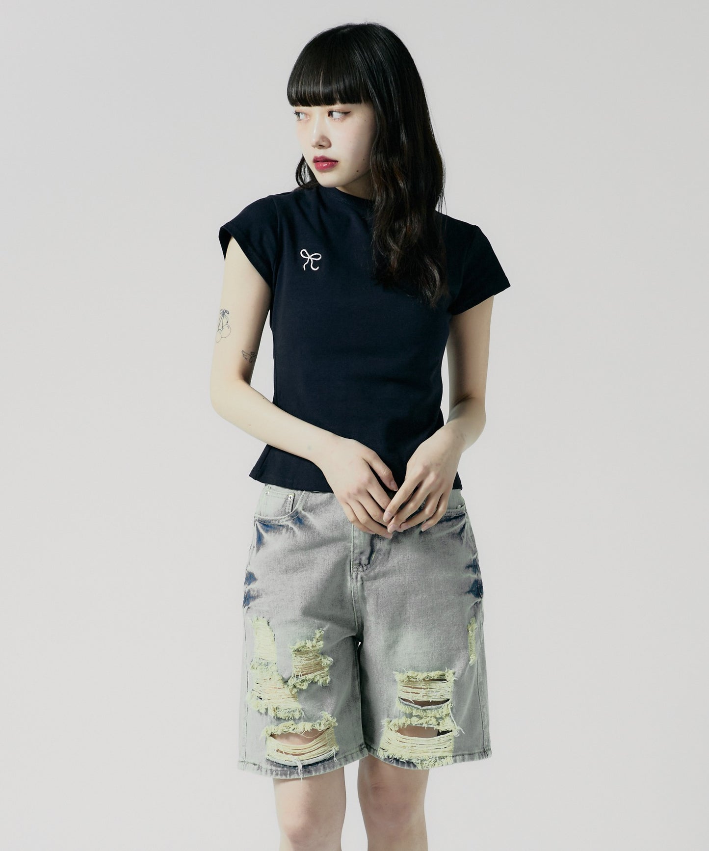 Chick / Ribbon Logo Tight TEE リボンロゴ タイトTシャツ
