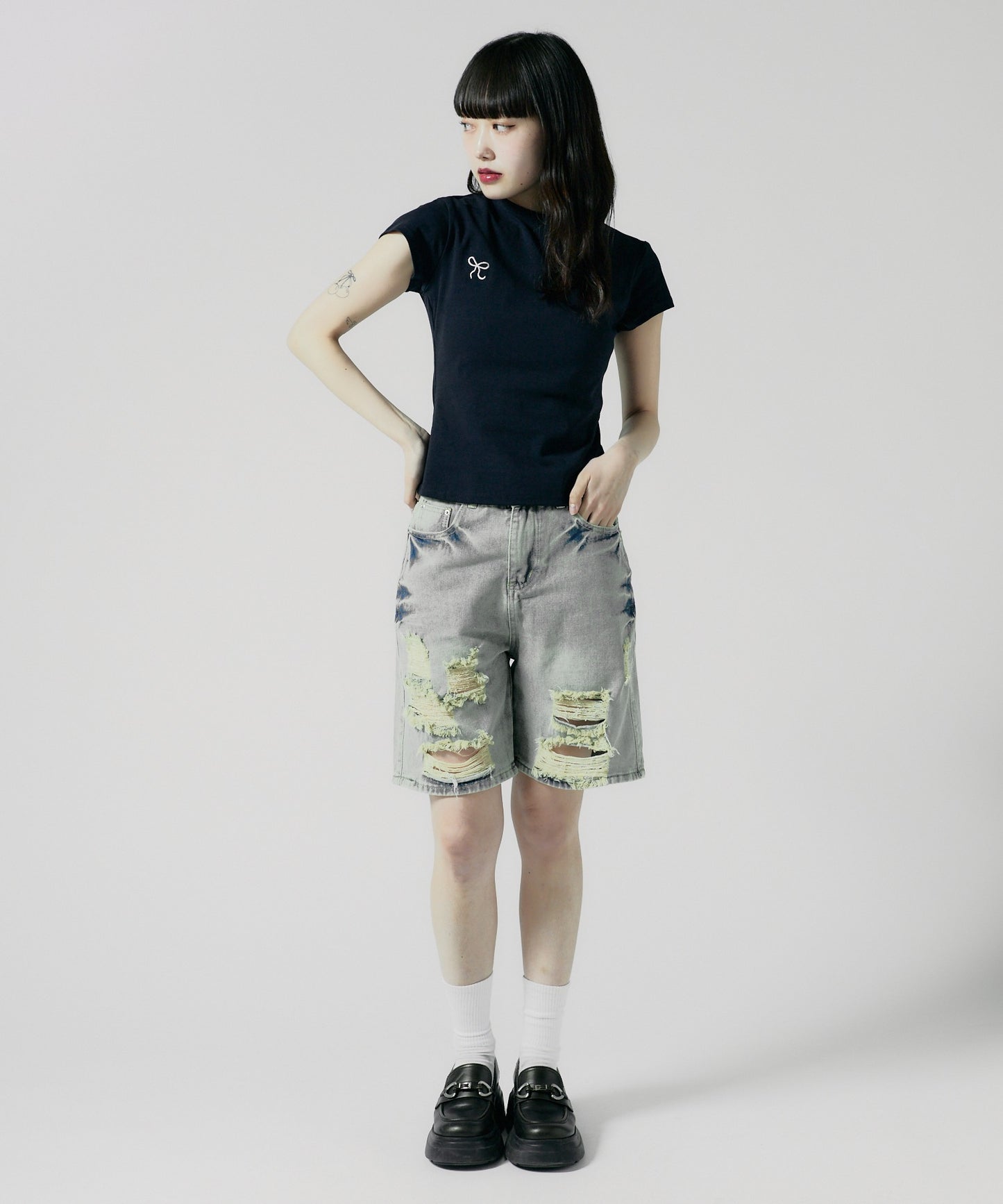 Chick / Ribbon Logo Tight TEE リボンロゴ タイトTシャツ