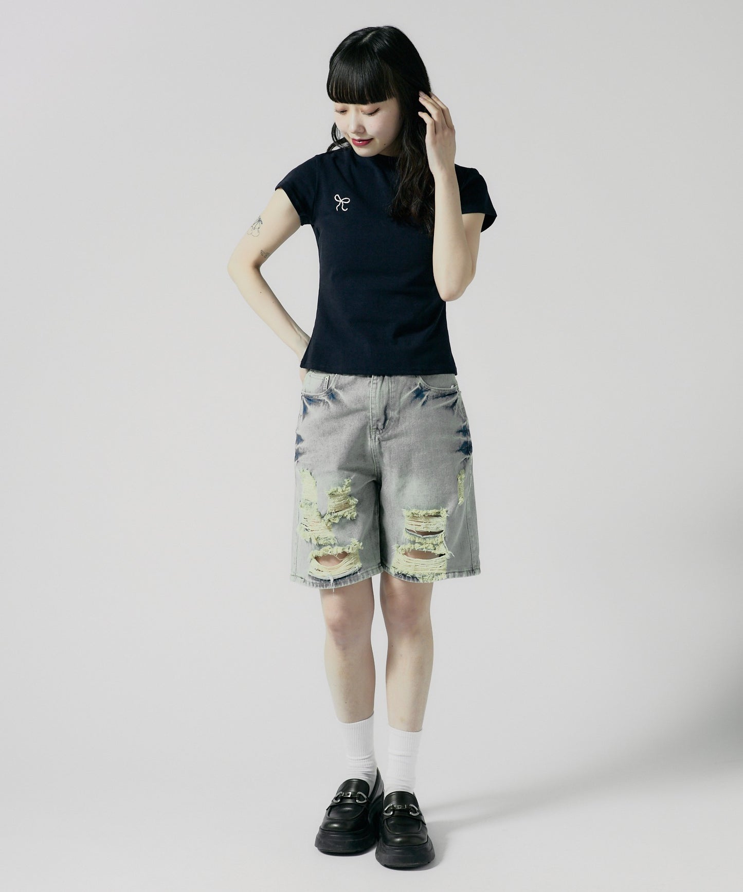 Chick / Ribbon Logo Tight TEE リボンロゴ タイトTシャツ