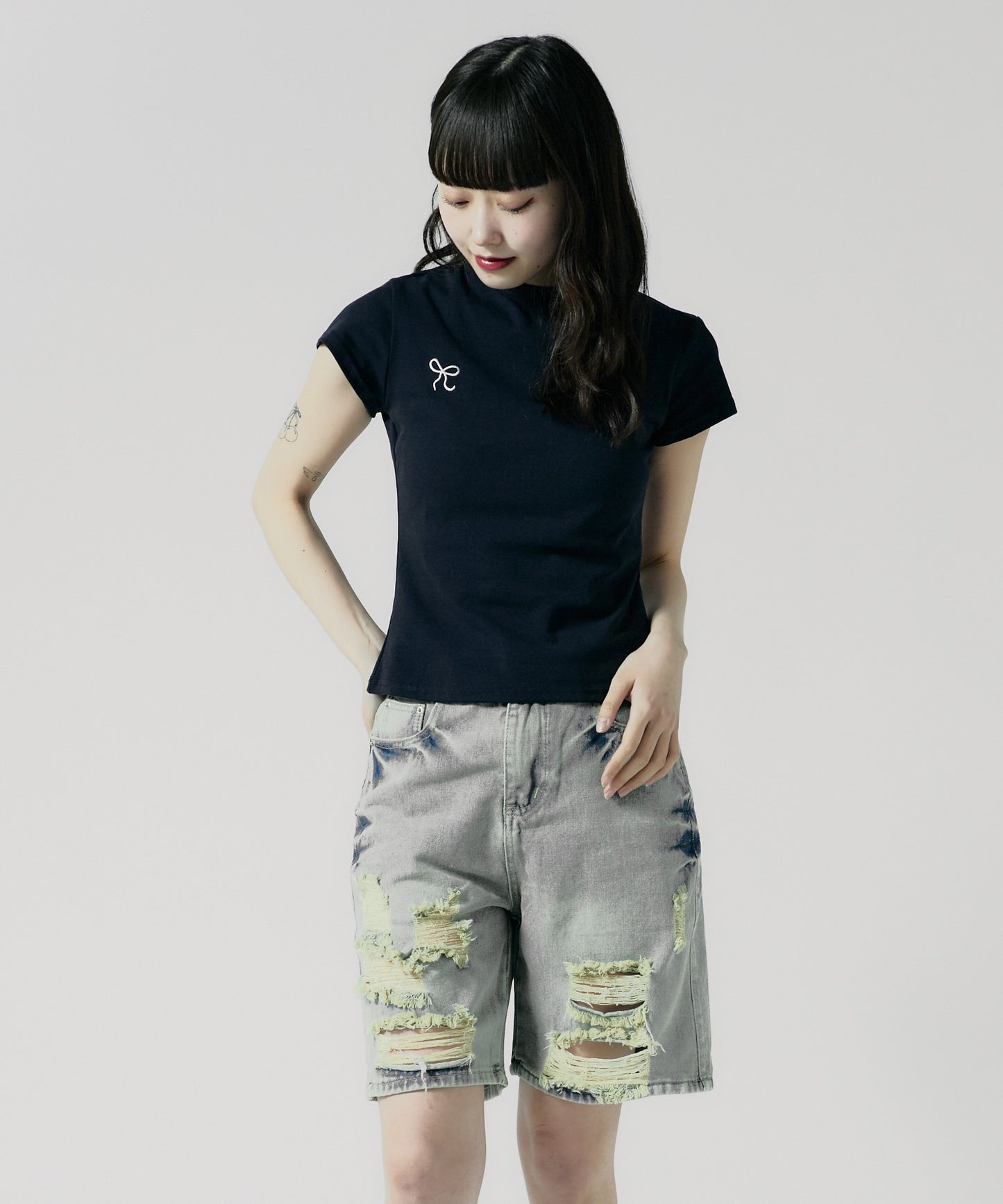 Chick / Ribbon Logo Tight TEE リボンロゴ タイトTシャツ