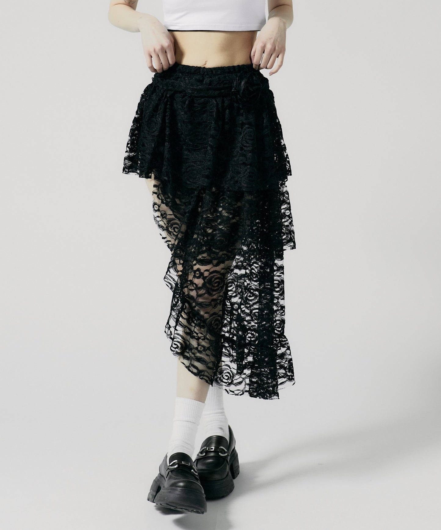 Chick / Asymmetry Lace Skirt アシンメトリーレーススカート