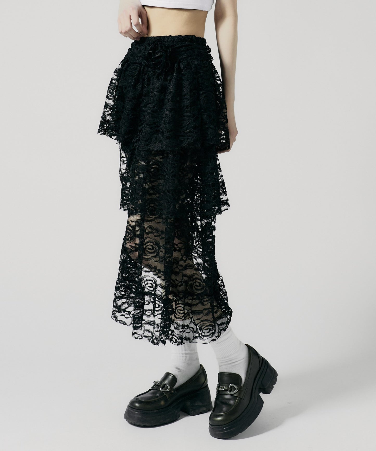 Chick / Asymmetry Lace Skirt アシンメトリーレーススカート