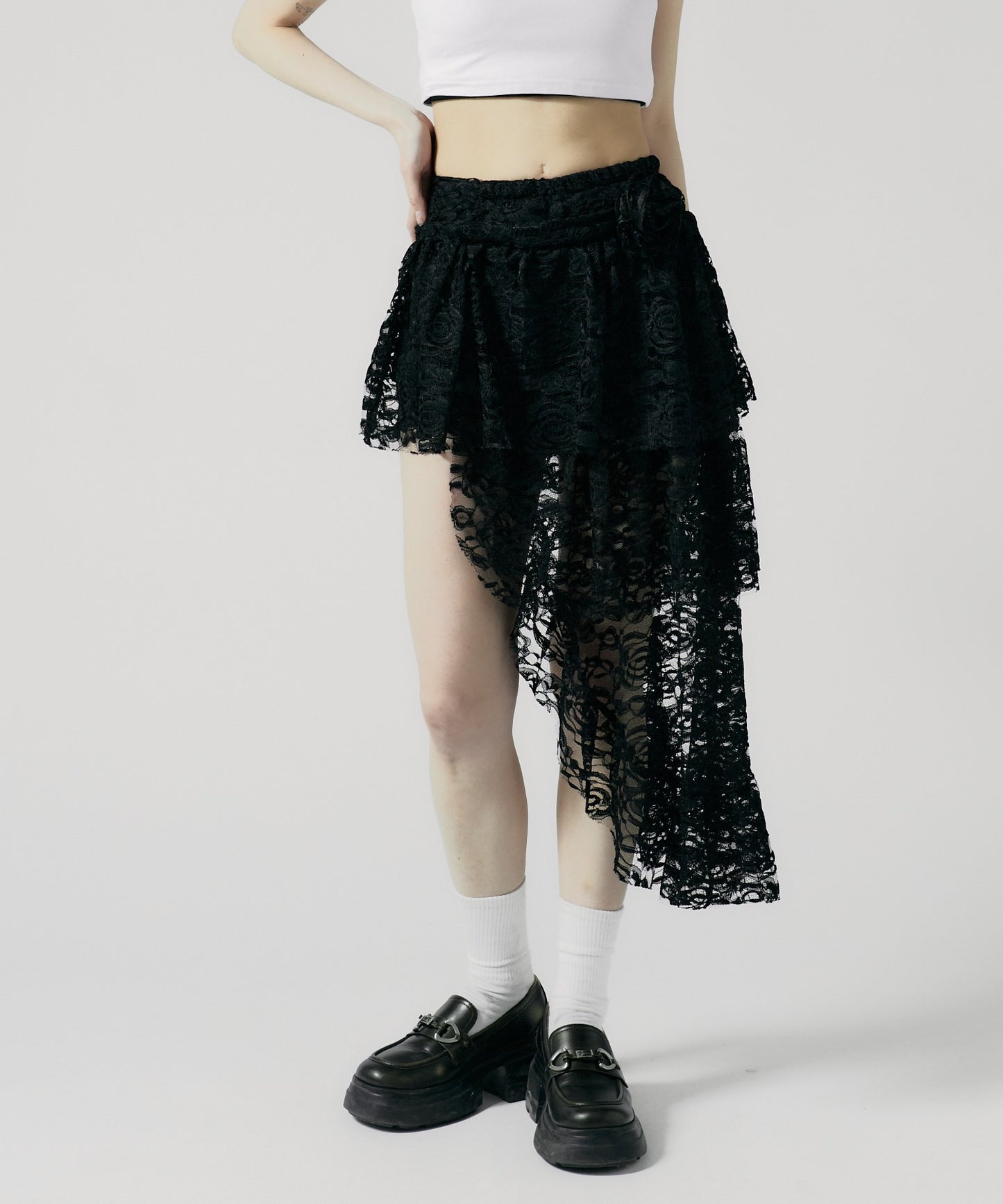 Chick / Asymmetry Lace Skirt アシンメトリーレーススカート
