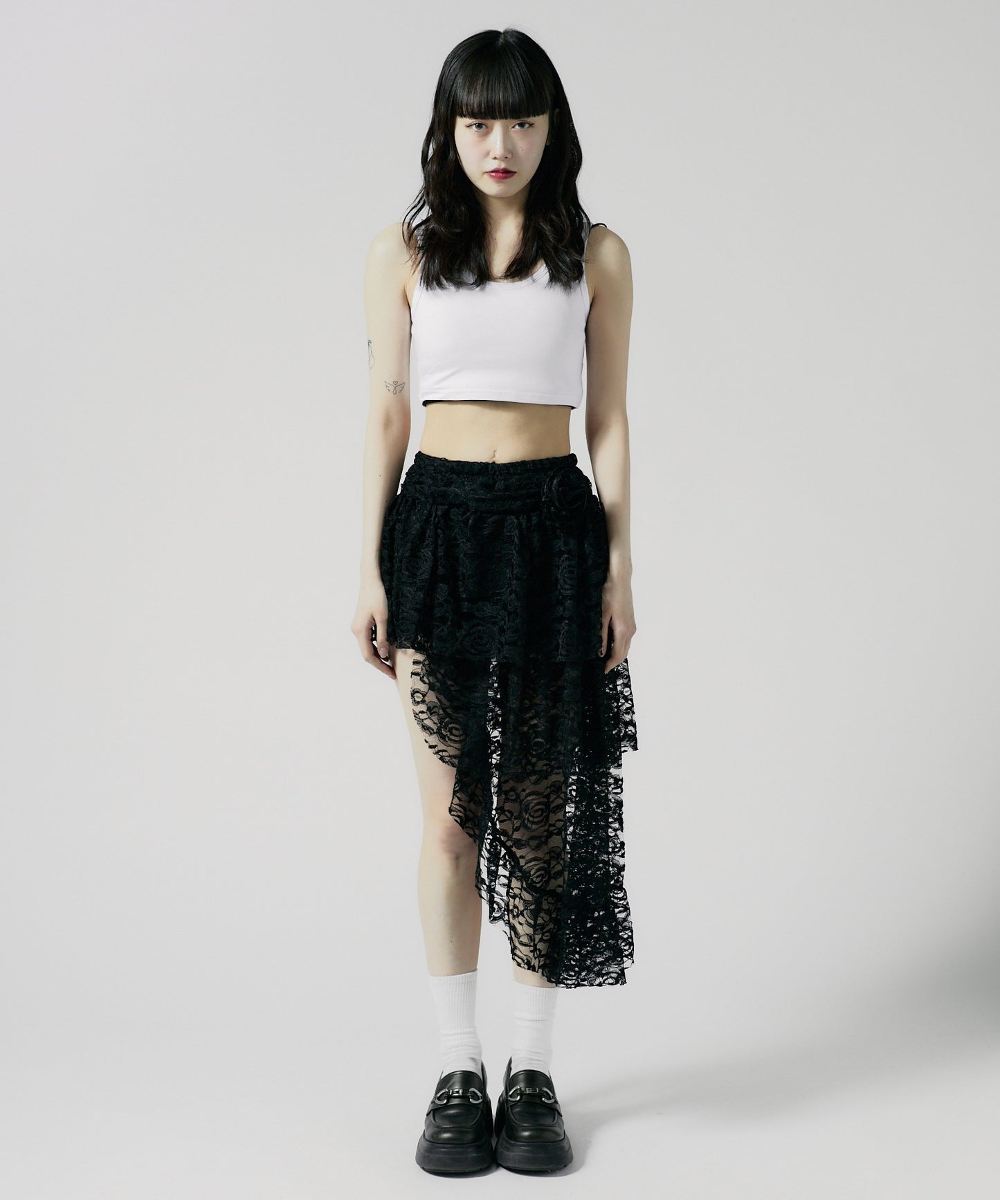 Chick / Asymmetry Lace Skirt アシンメトリーレーススカート
