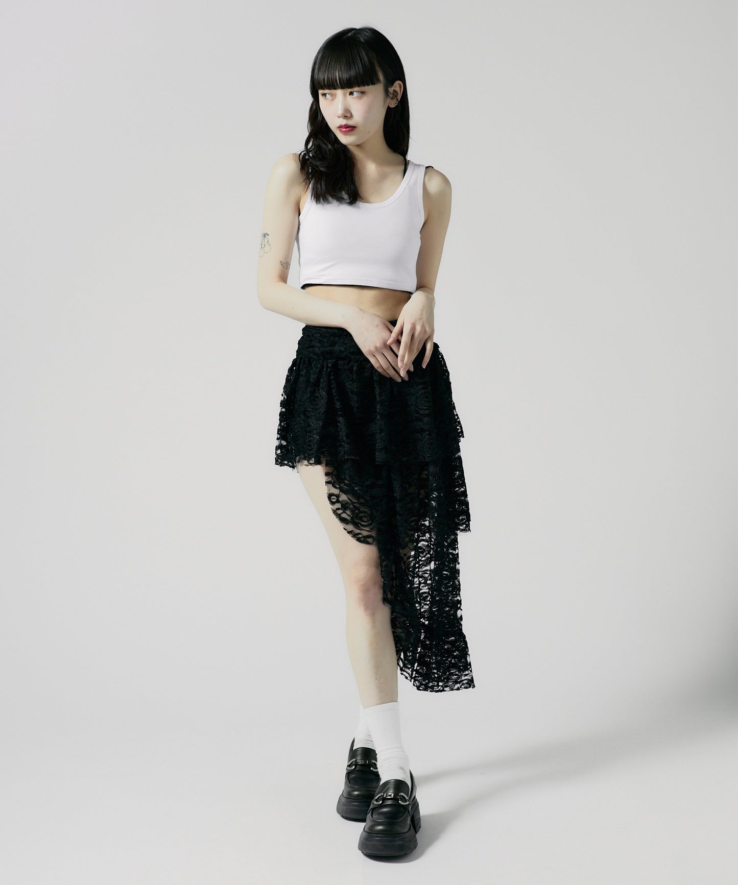 Chick / Asymmetry Lace Skirt アシンメトリーレーススカート