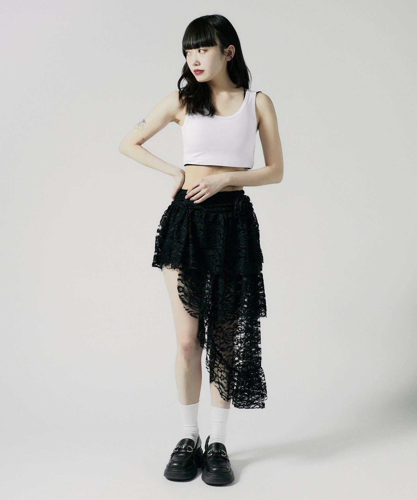Chick / Asymmetry Lace Skirt アシンメトリーレーススカート