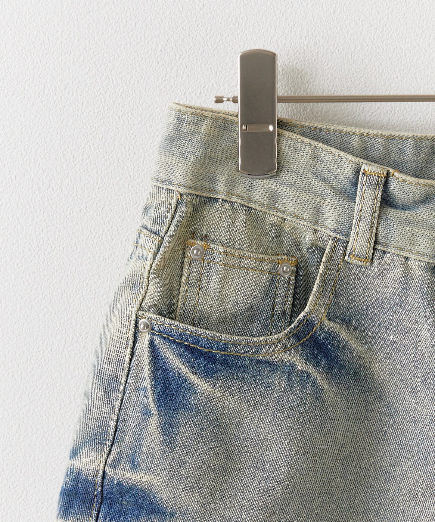 Chick / Damage Denim Half Pants ヴィンテージデニム風 ダメージ加工パンツ