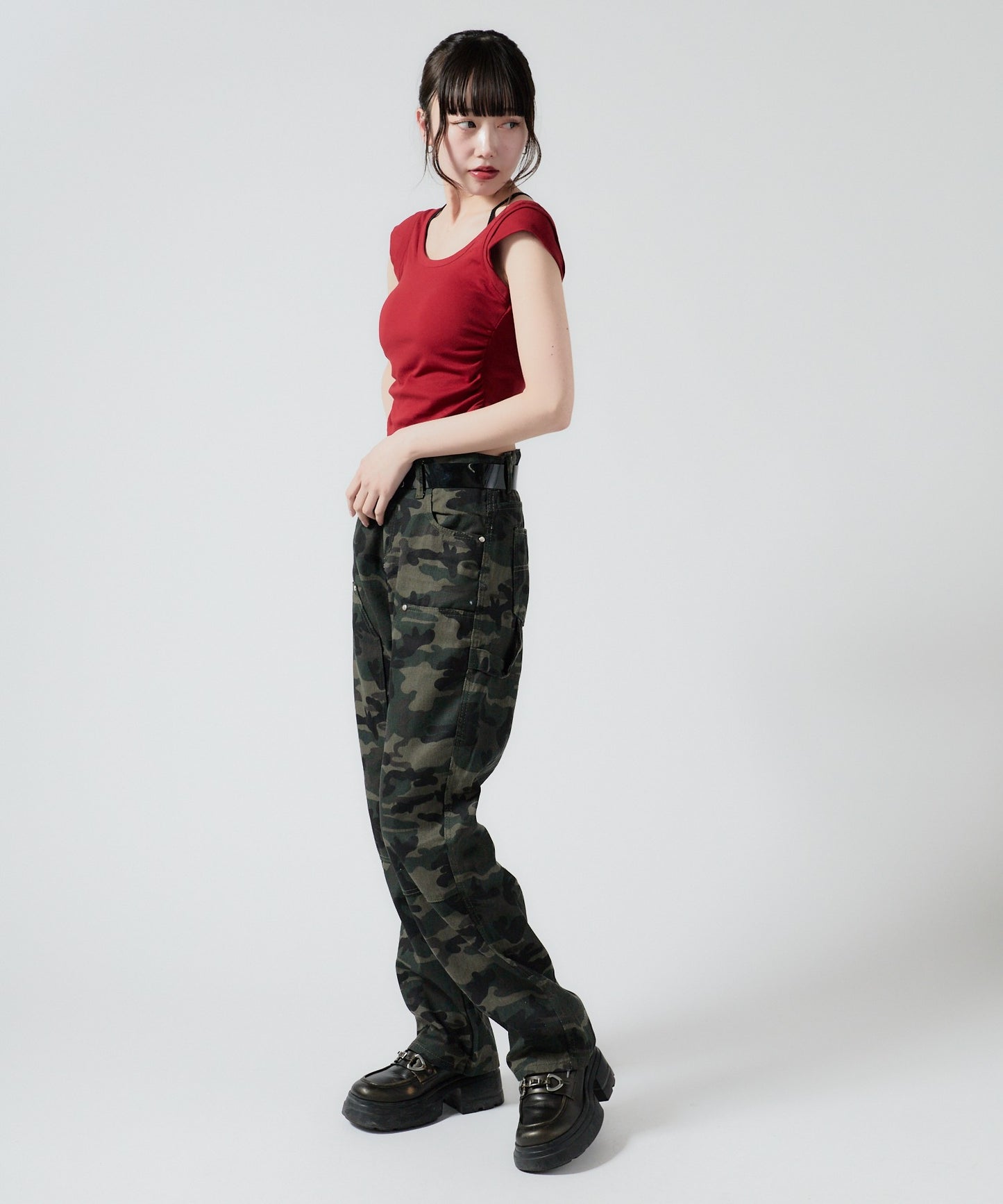 Chick / Double Knee Wide Camo Pattern Pants ダブルニー カモ柄 ワイドパンツ