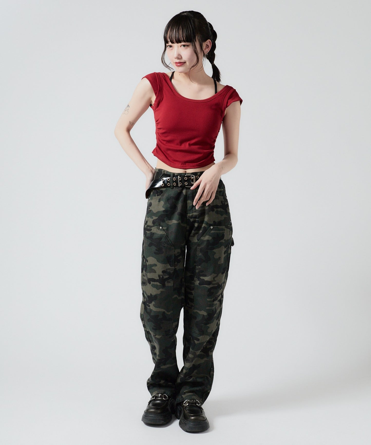 Chick / Double Knee Wide Camo Pattern Pants ダブルニー カモ柄 ワイドパンツ