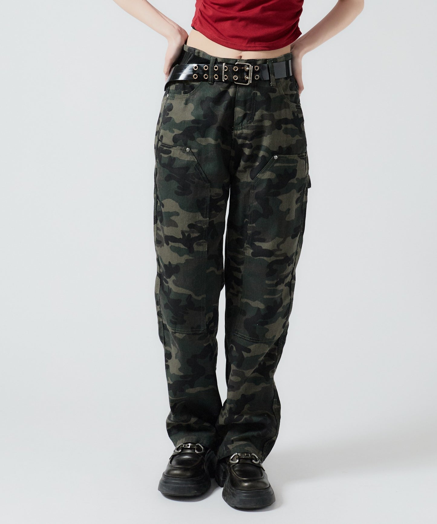 Chick / Double Knee Wide Camo Pattern Pants ダブルニー カモ柄 ワイドパンツ