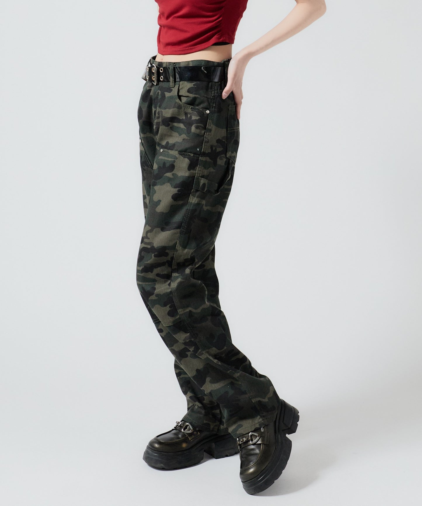 Chick / Double Knee Wide Camo Pattern Pants ダブルニー カモ柄 ワイドパンツ