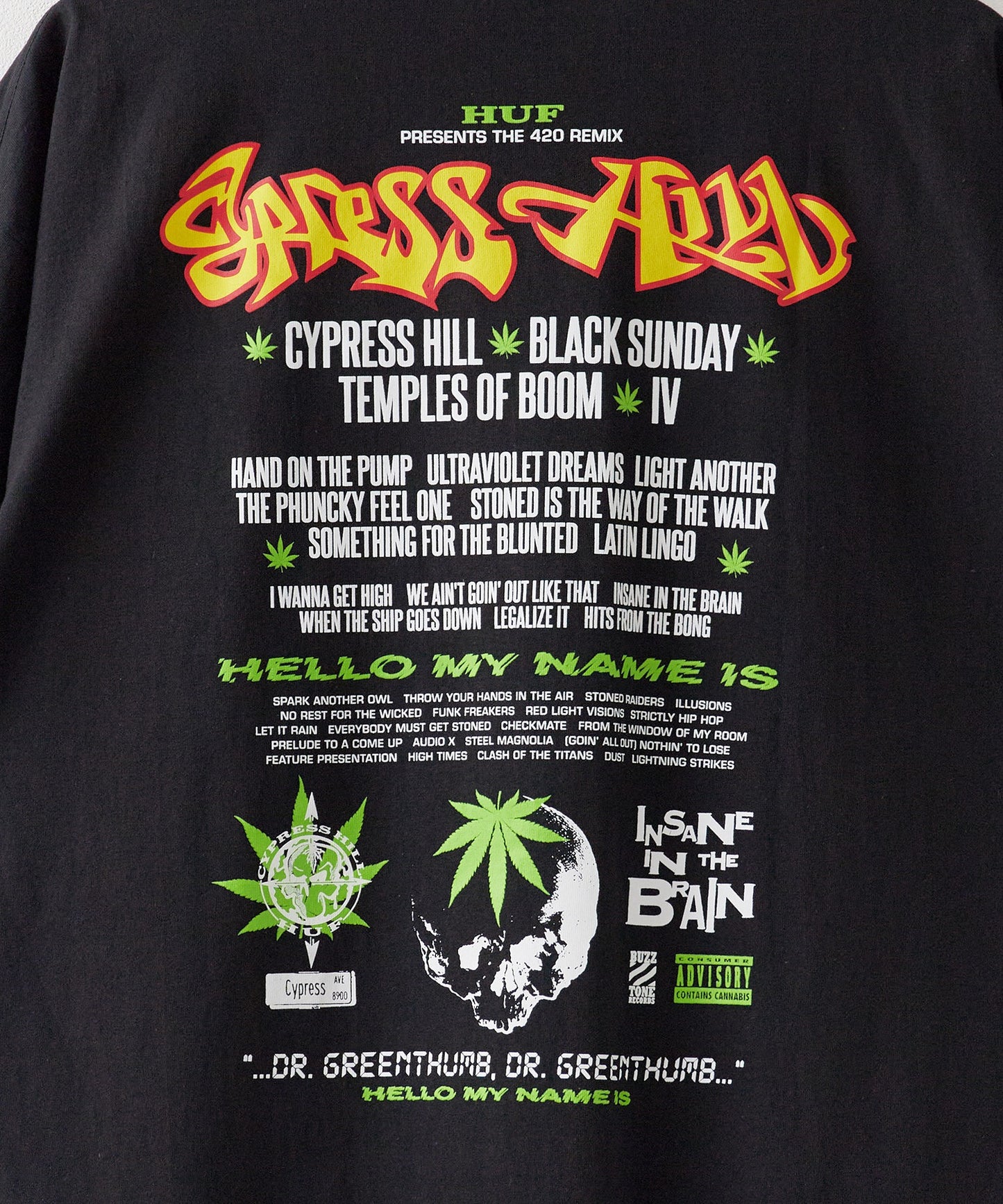 HUF×CYPRESS HILL / DR GREENTHUMB SS TEE