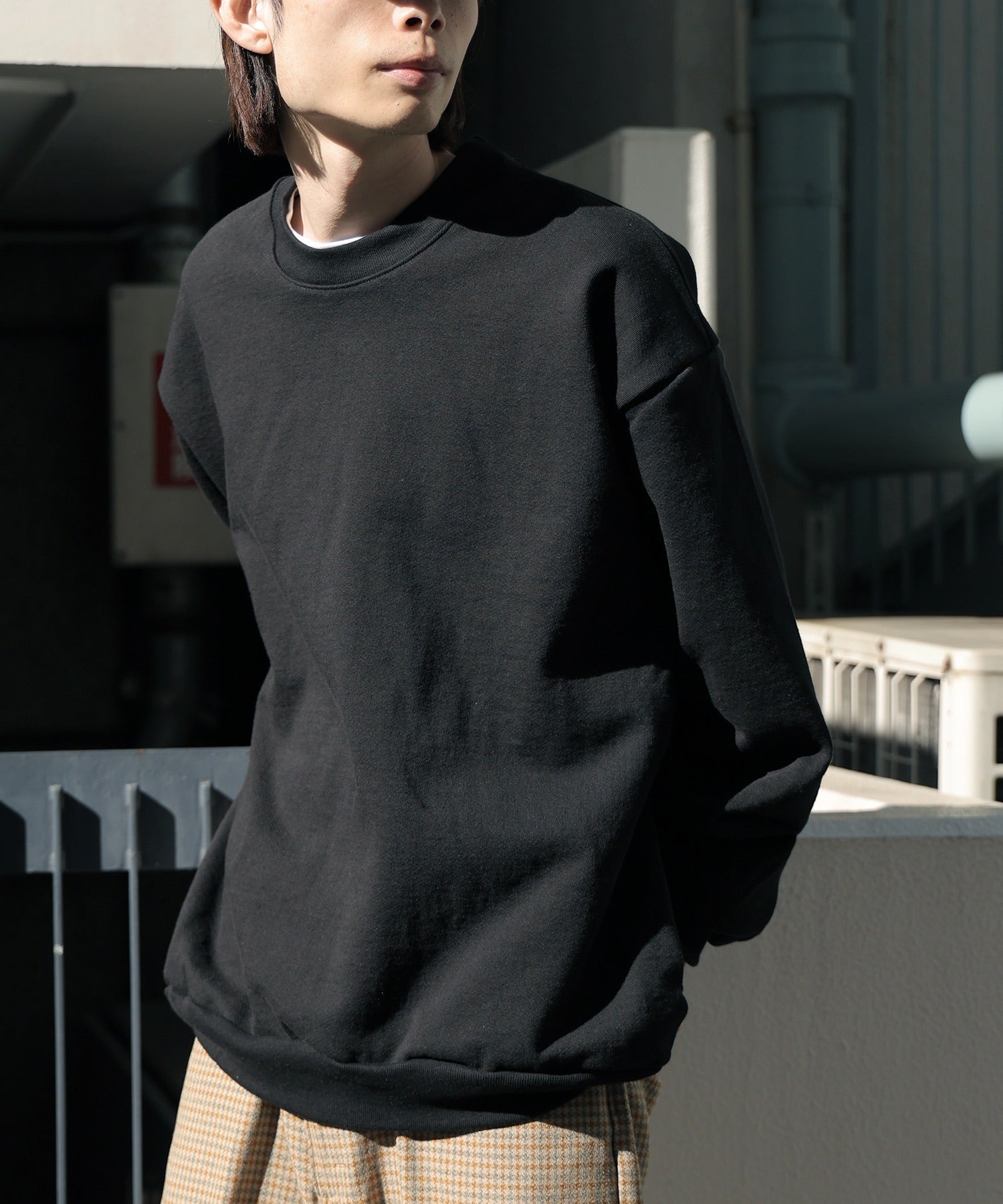 Los Angels Apparel / 14oz L/S HEAVY FLEECE PO CREW [BLACK] – ROOP 