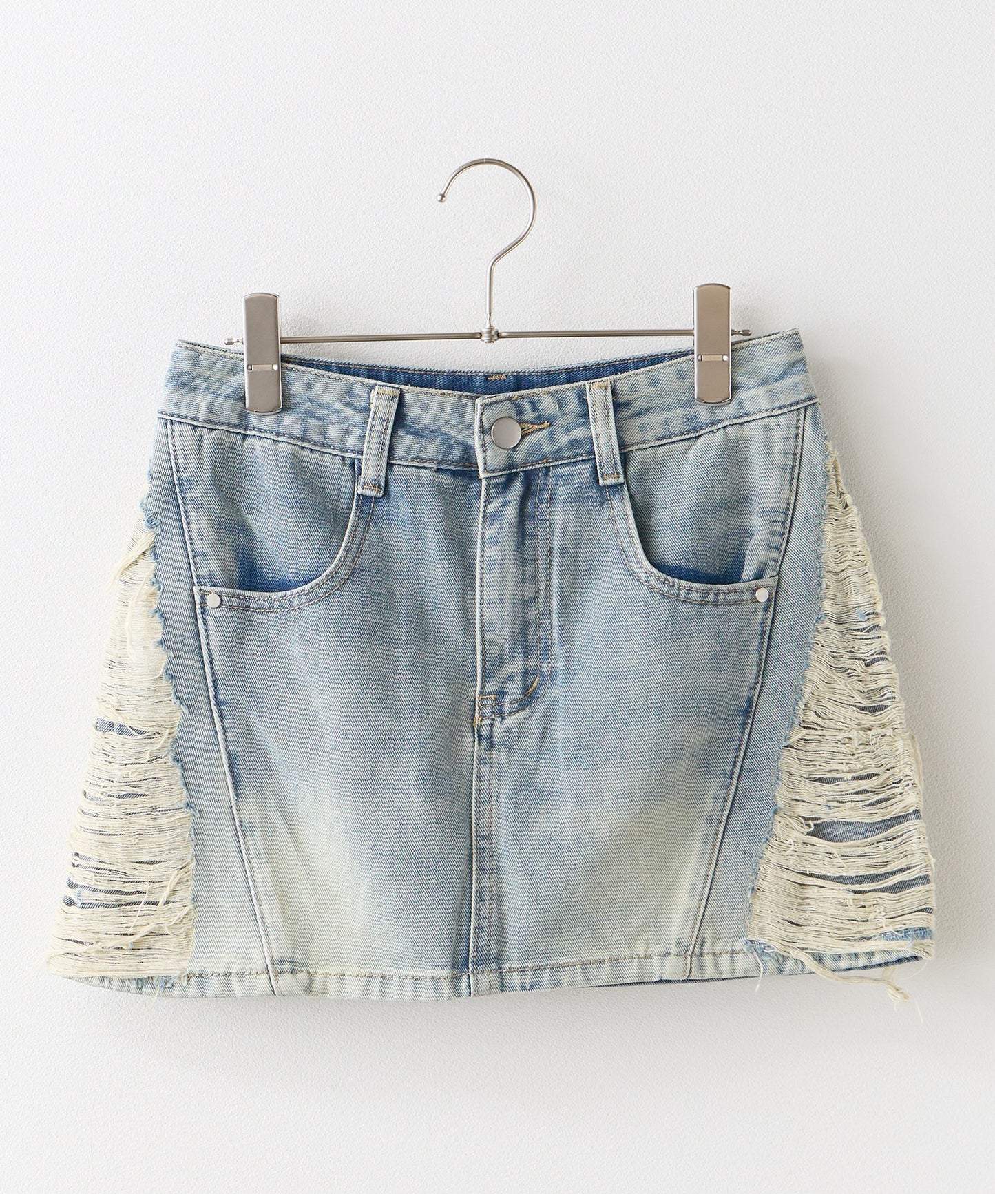 CHICK / Side Damage Denim Mini Skirt