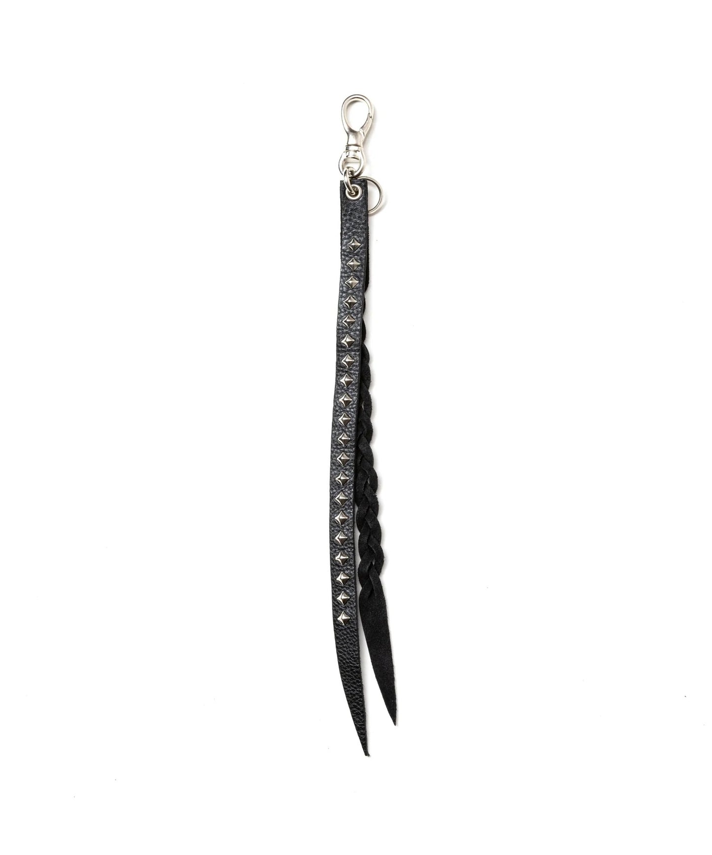 CALEE / STUDS&KNITTING LEATHER LONG KEY RING キーリング
