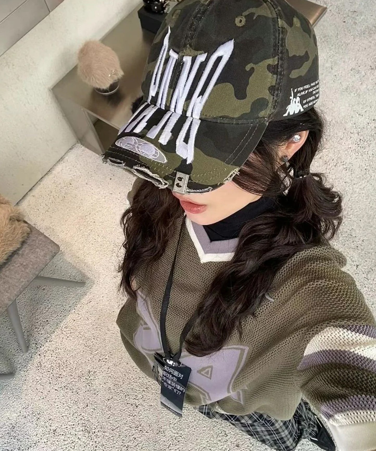 PANQ / 2024FW PIN-ATTACHED DESTORYED CAMO CAPS キャップ