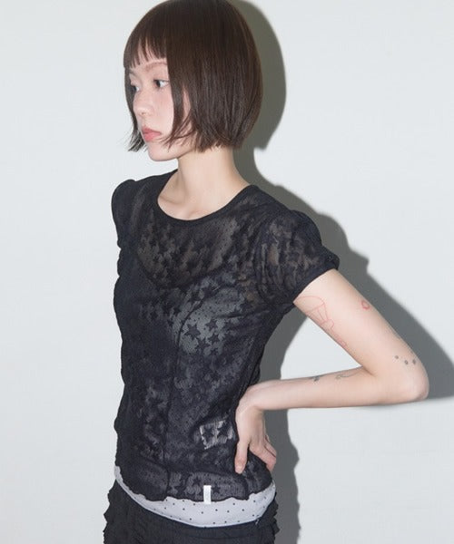 FANCY CLUB / Wave Puff Lace Tee
