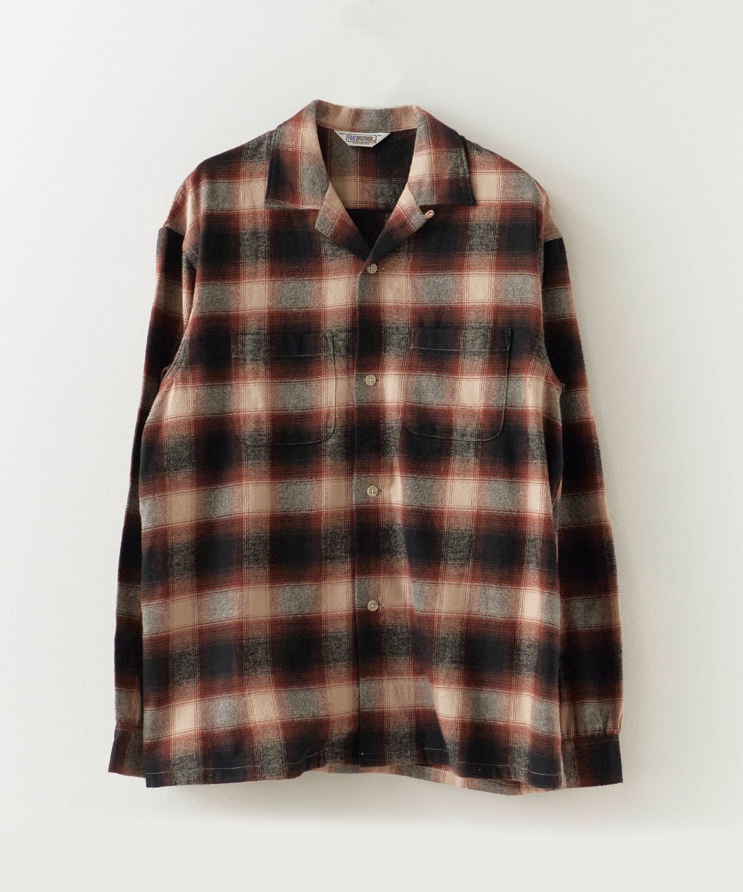 【予約】FIVE BROTHER / CHECK ONE-OP SHIRTS オープンカラーシャツ