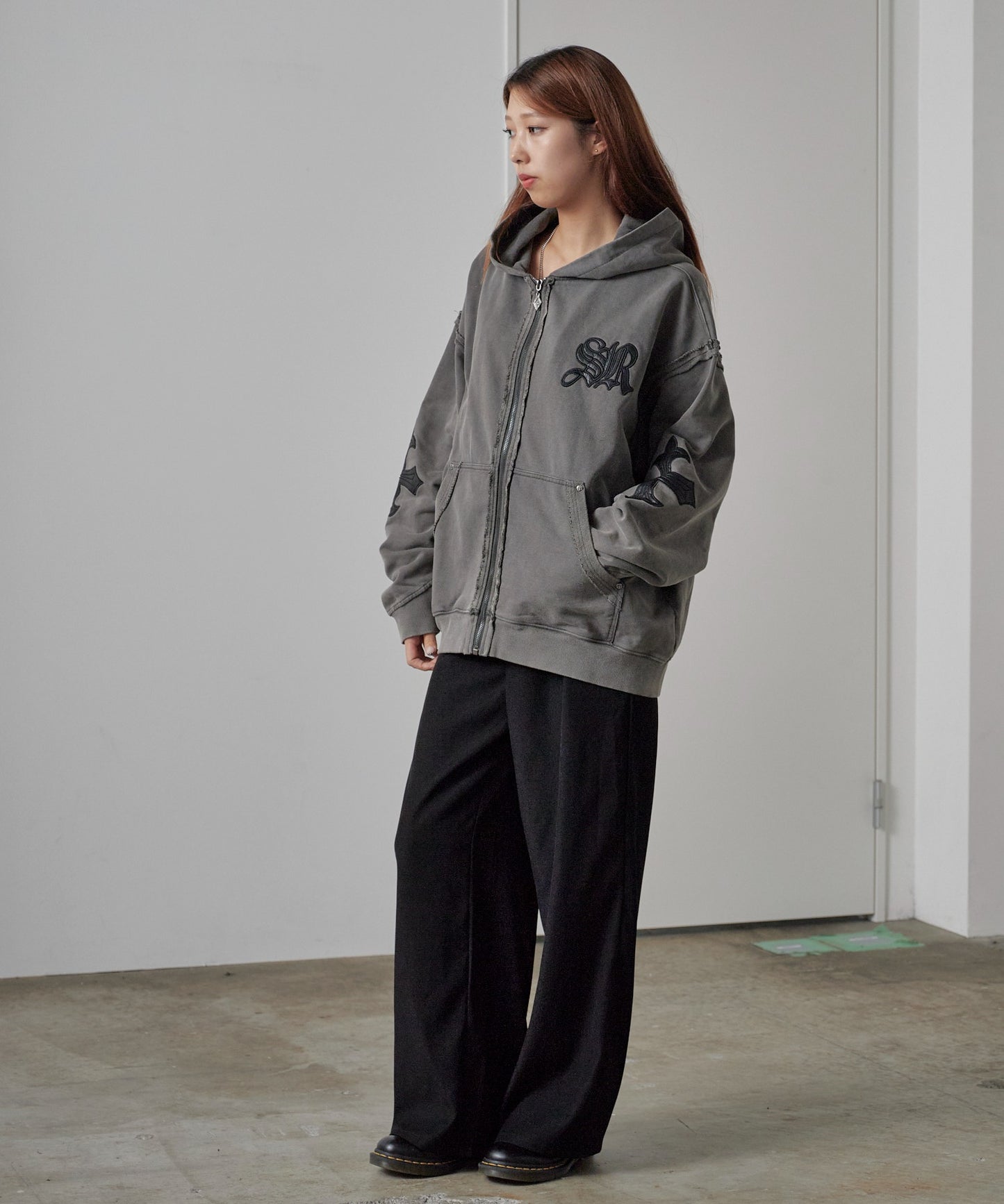 SUPPLIER/サプライヤー Fleur Leather Patch hoodie