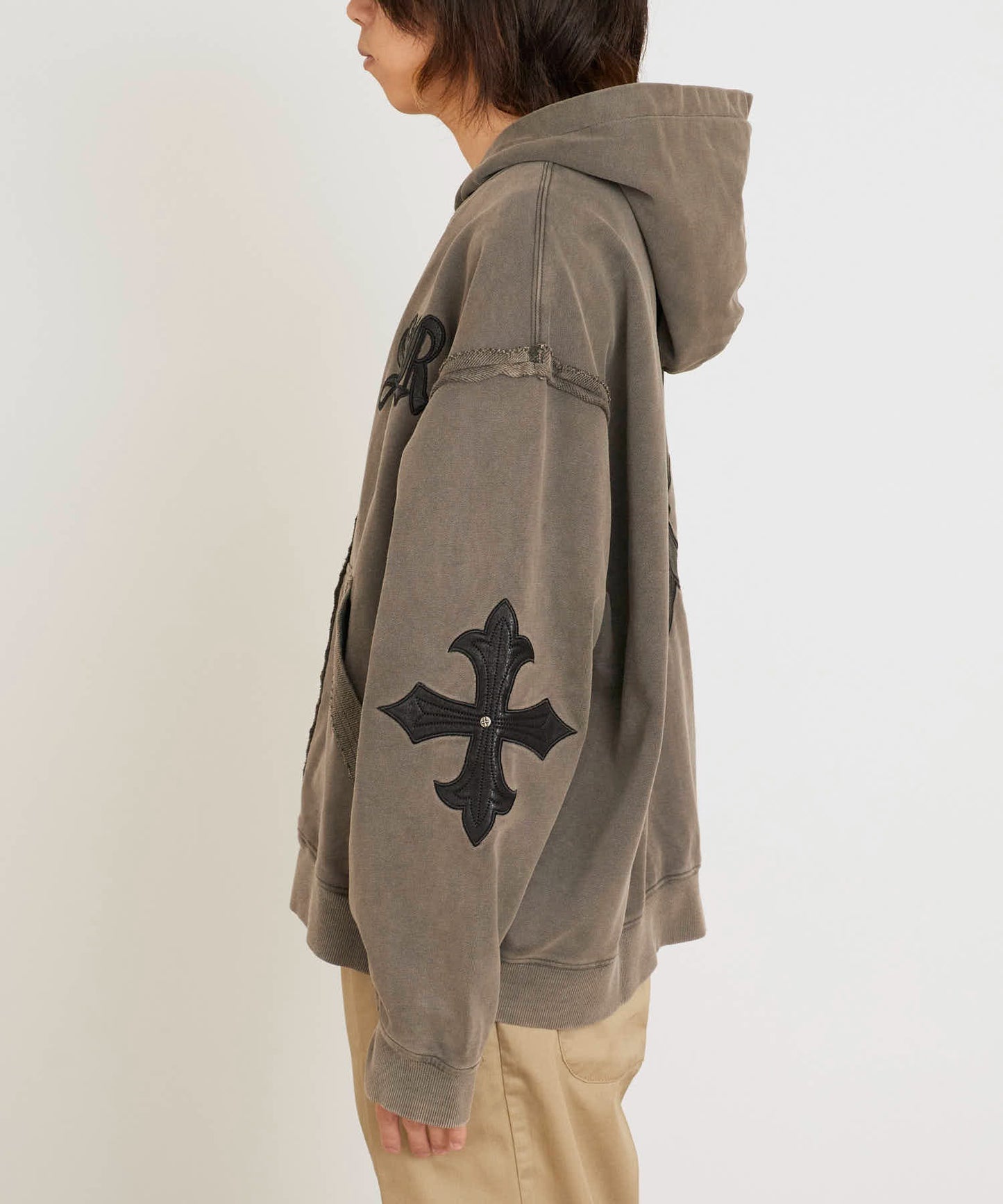SUPPLIER/サプライヤー Fleur Leather Patch hoodie