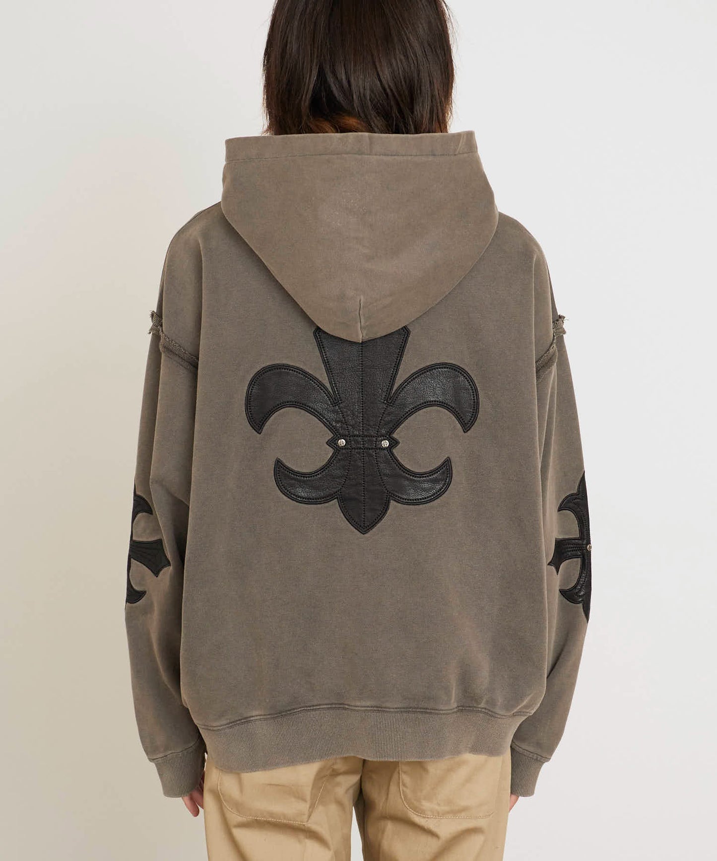 SUPPLIER/サプライヤー Fleur Leather Patch hoodie