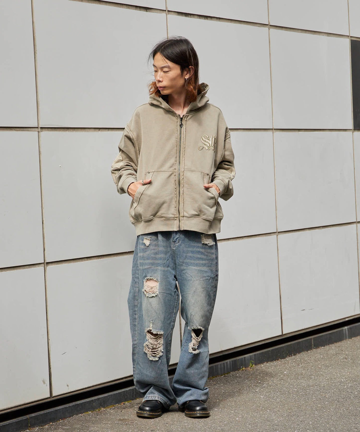 SUPPLIER/サプライヤー Fleur Leather Patch hoodie