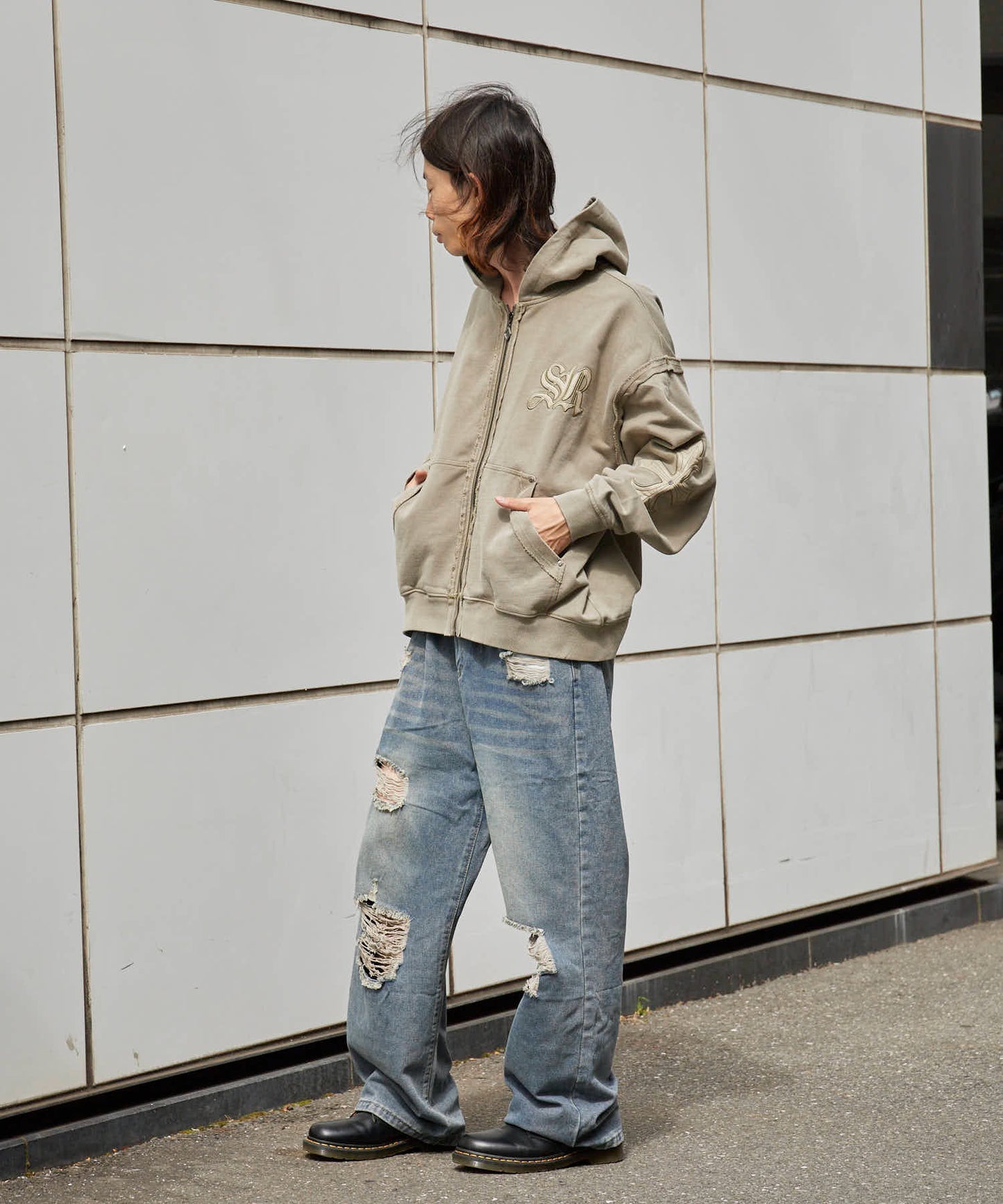 SUPPLIER/サプライヤー Fleur Leather Patch hoodie