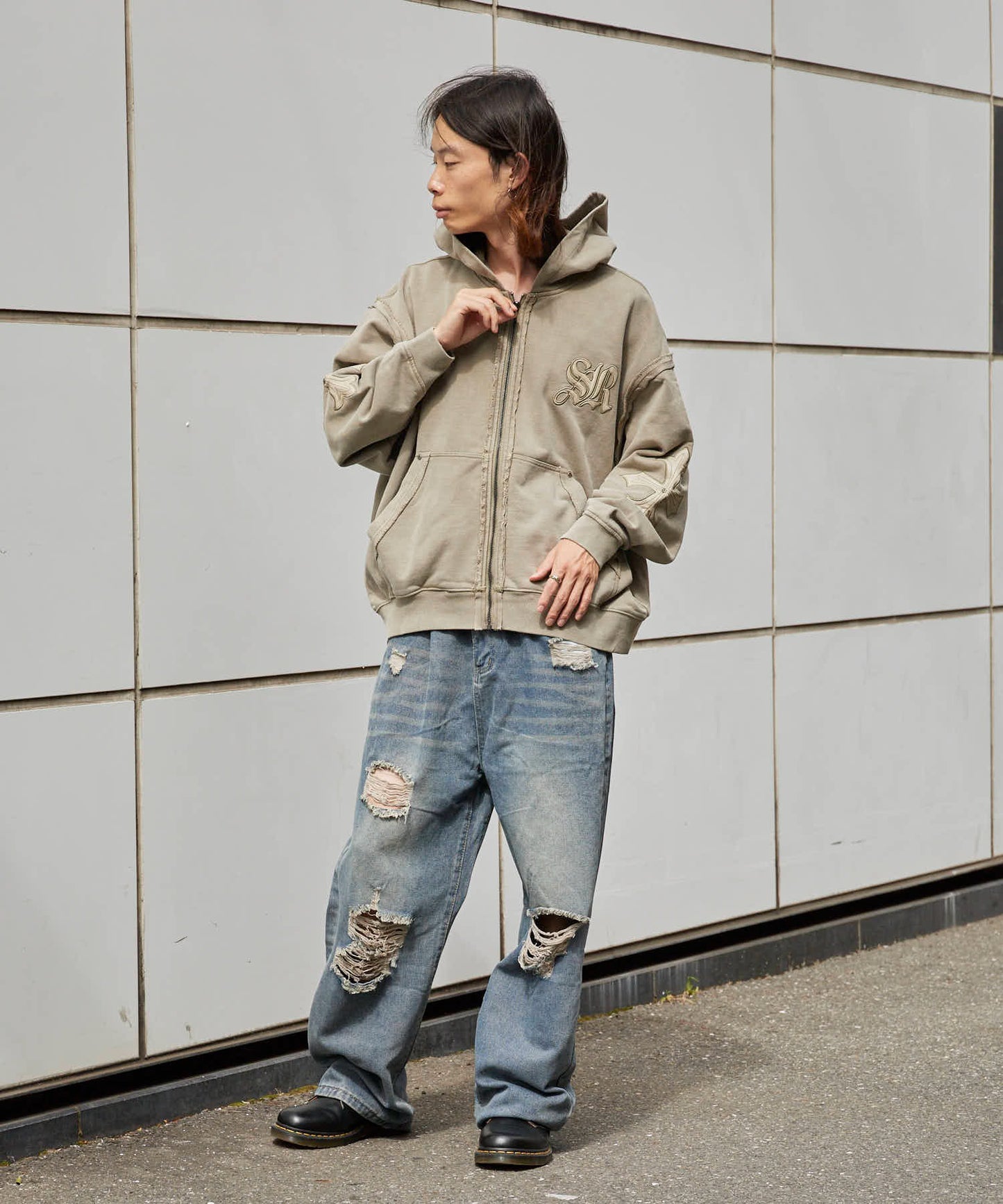 SUPPLIER/サプライヤー Fleur Leather Patch hoodie